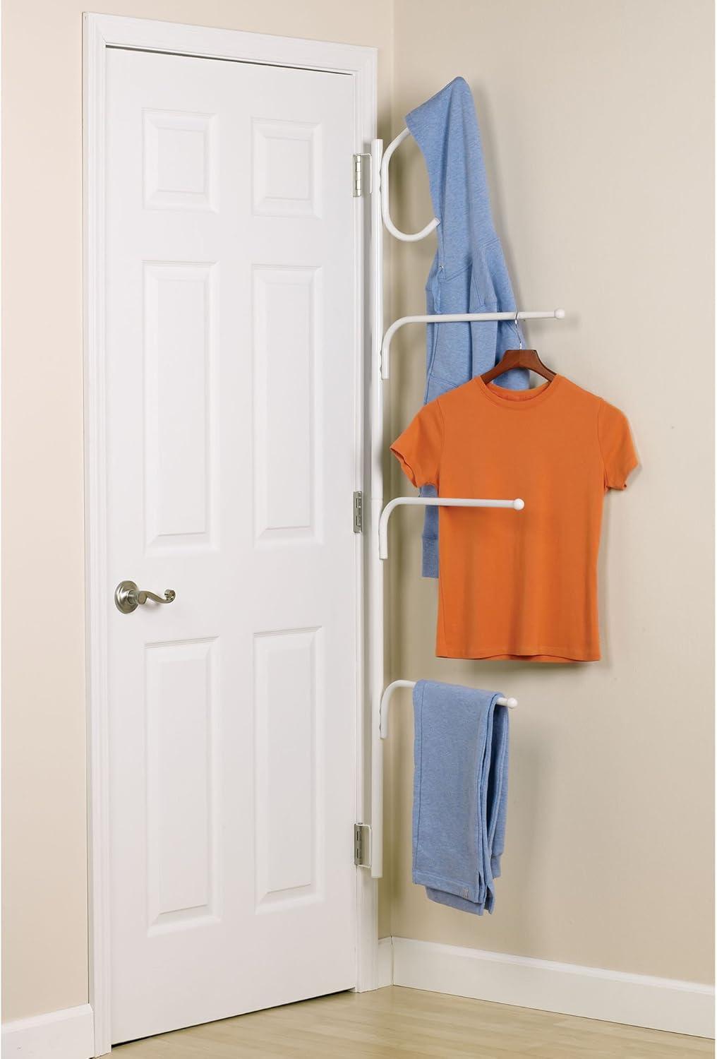 White Wall Mounted Hinge-It Clutterbuster Towel Bar