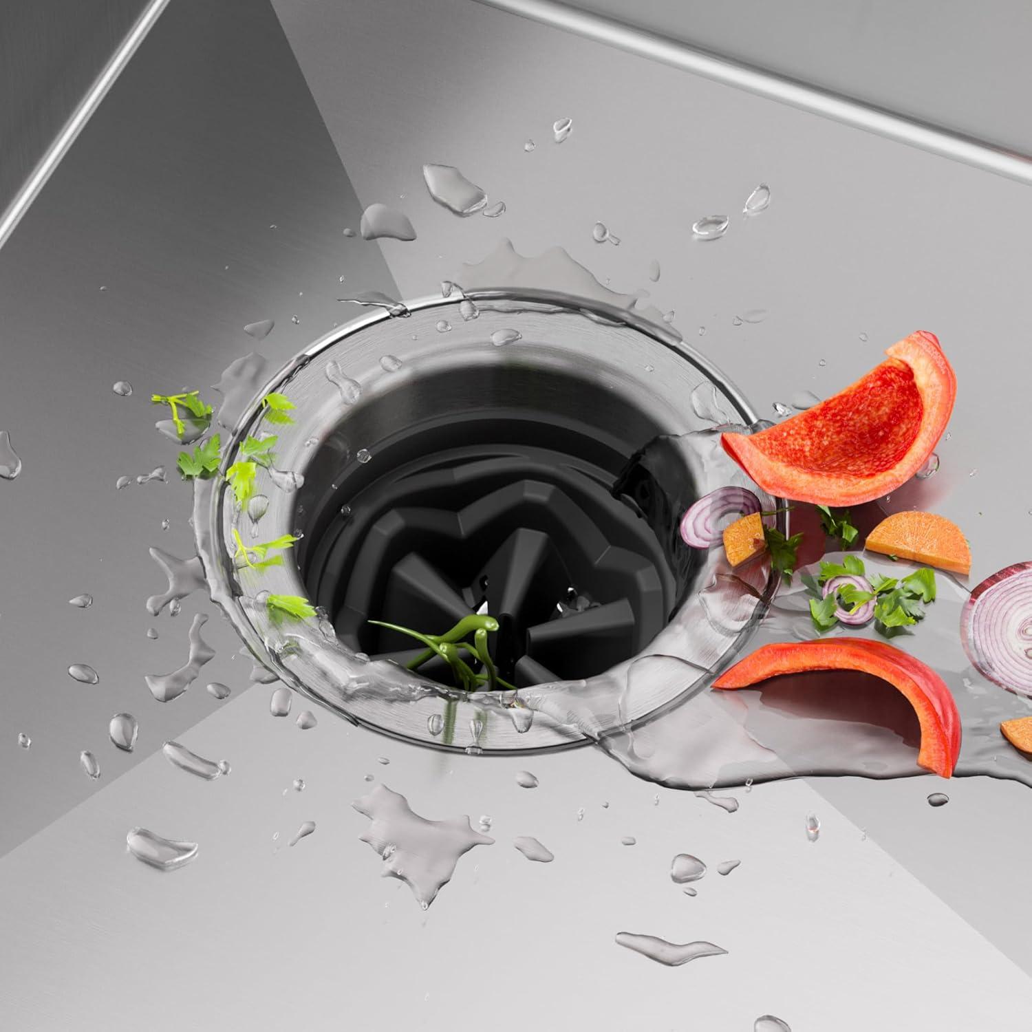Kraus KRAUS WasteGuard Continuous Feed Motor Garbage Disposal with Power Cord and Universal Mount
