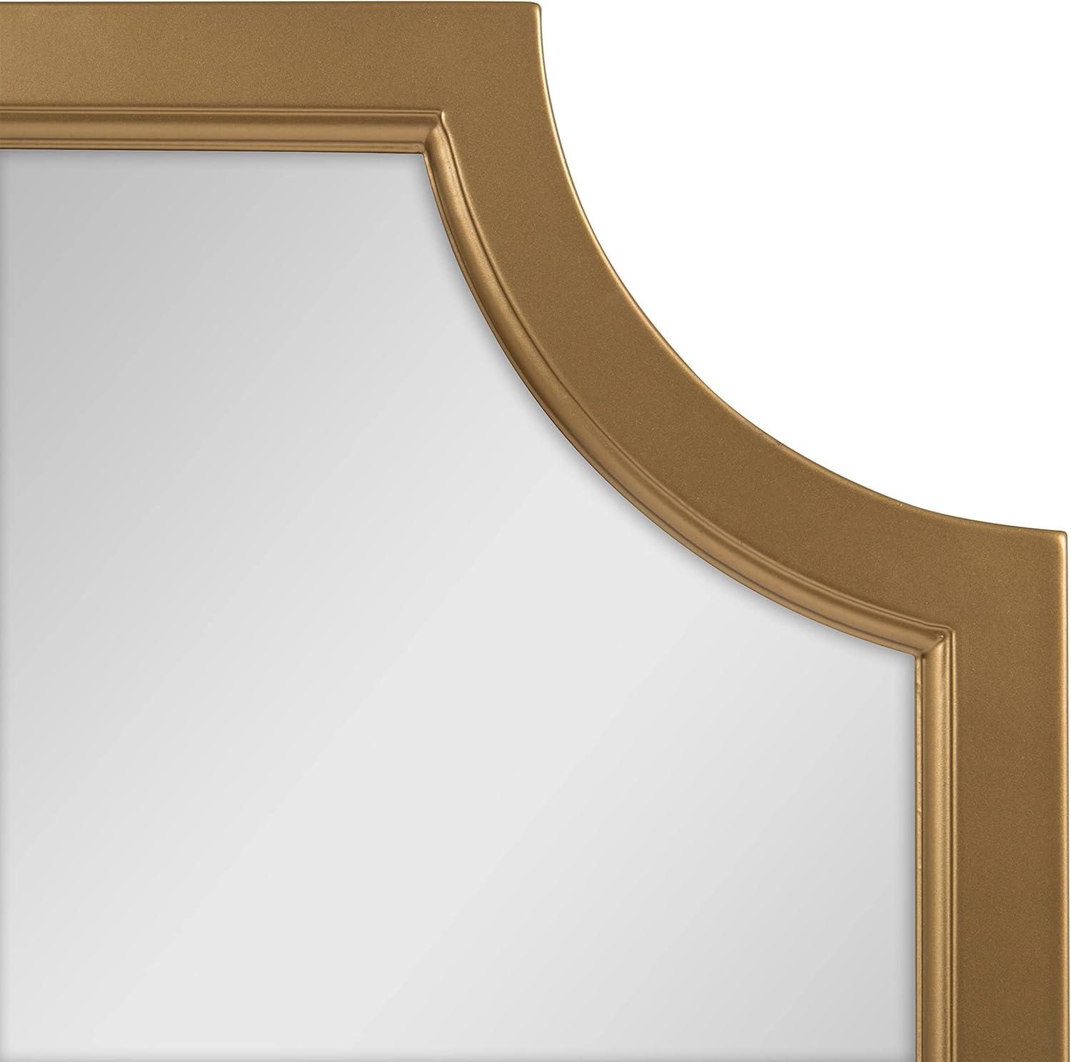 Kate and Laurel Hogan Wood Framed Mirror with Scallop Corners