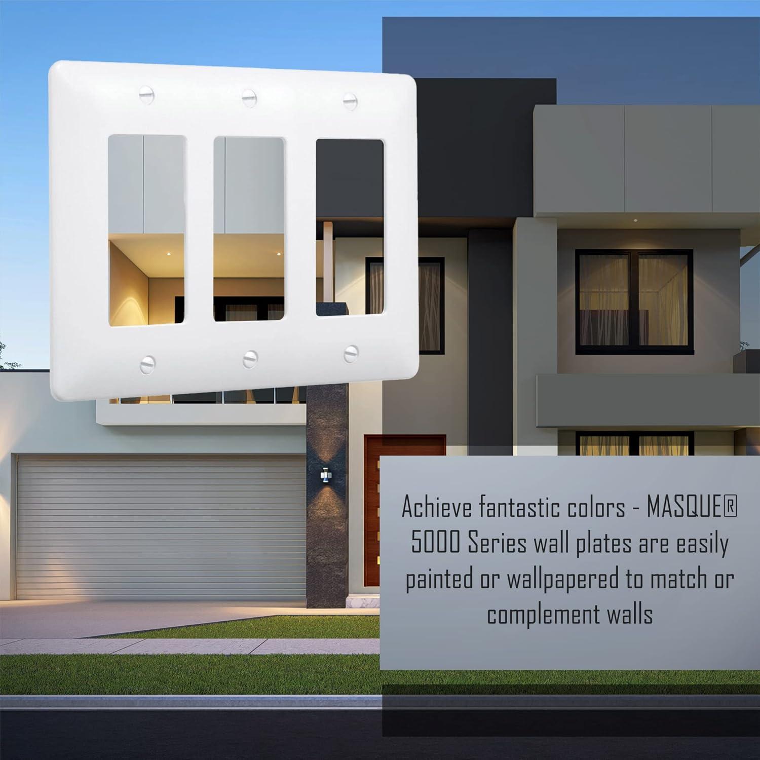 TayMac Masque 5000 Series Textured White 2 gang Plastic Decorator Wall Plate 1 pk