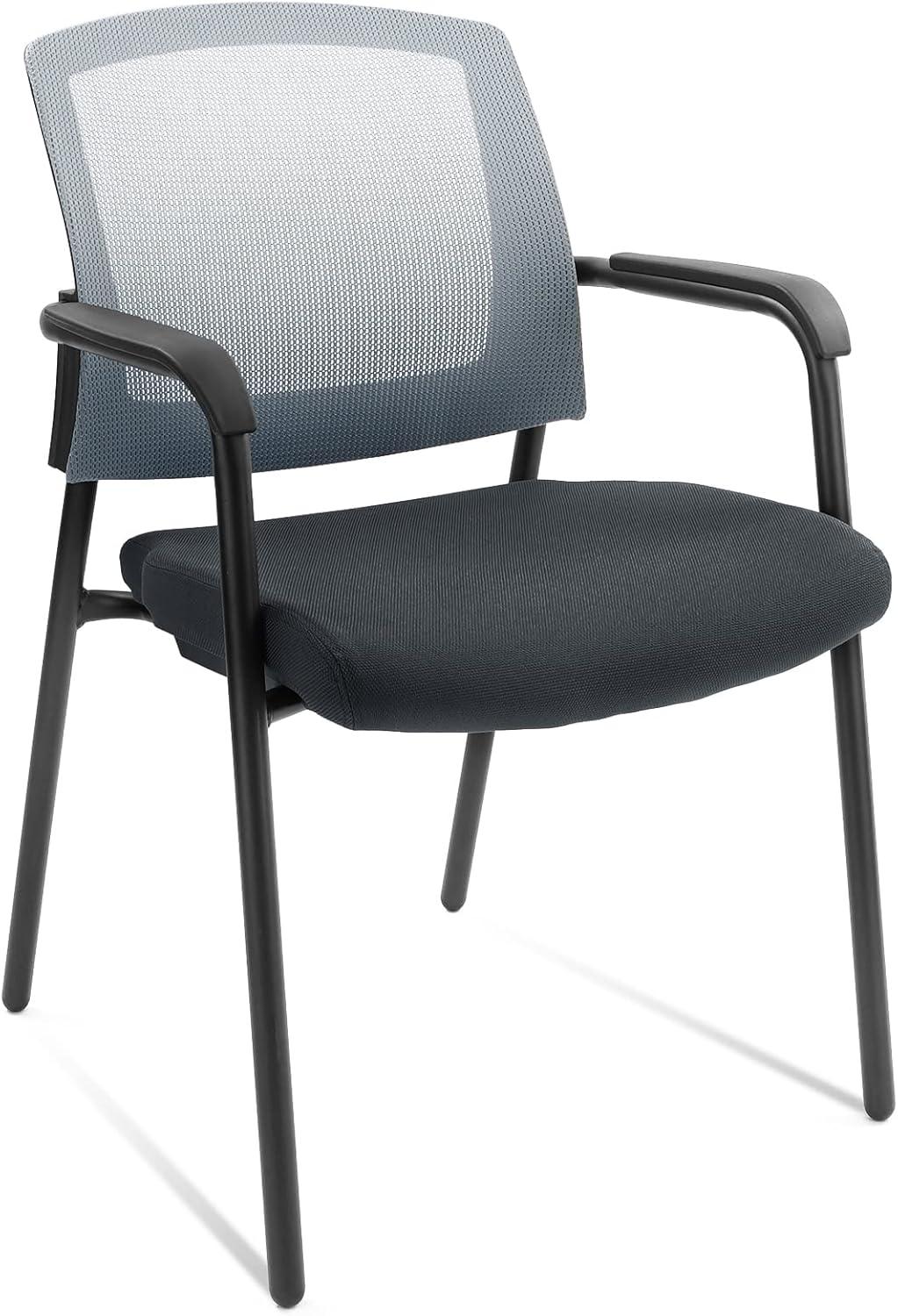 Gray Mesh Stackable Office Chair with Metal Frame