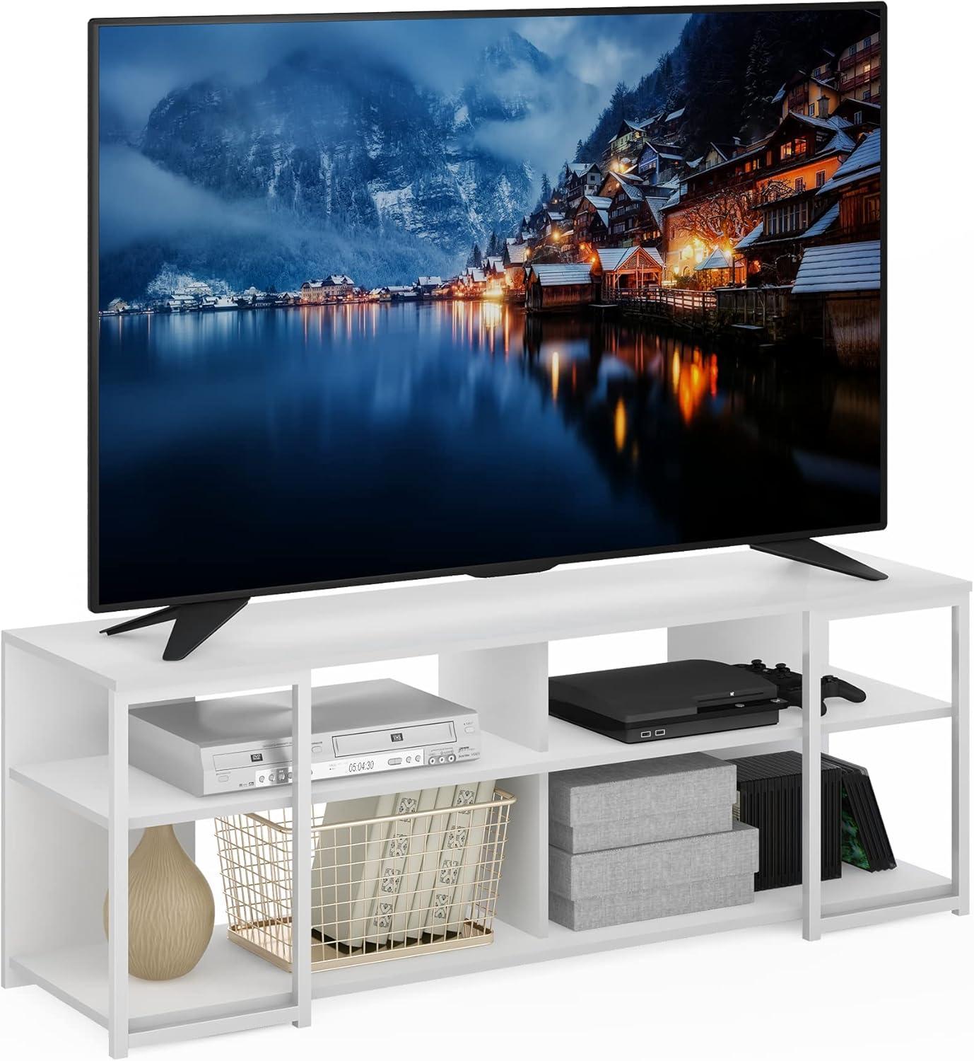 HomeStock Tv Stand For Tvs Up To 65 Inch-Finish:Solid White/White