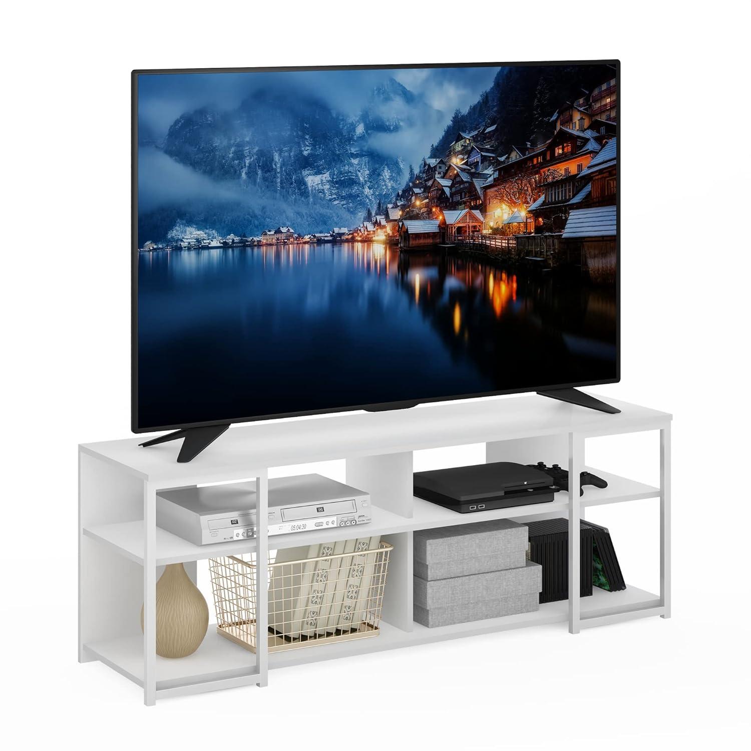 HomeStock Tv Stand For Tvs Up To 65 Inch-Finish:Solid White/White
