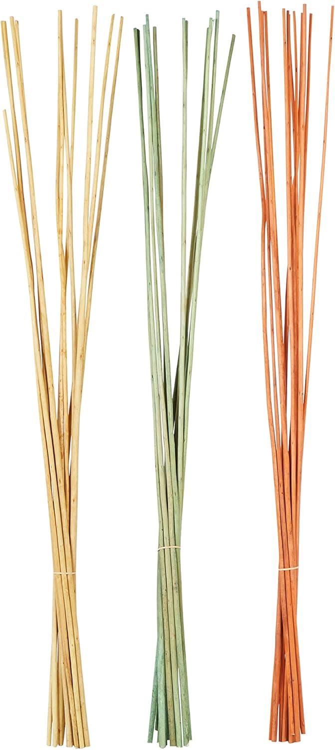 DecMode Farmhouse Dried Floral Natural Foliage Set of 2, 7"W x 56"H, with Brown, White and Beige Finish