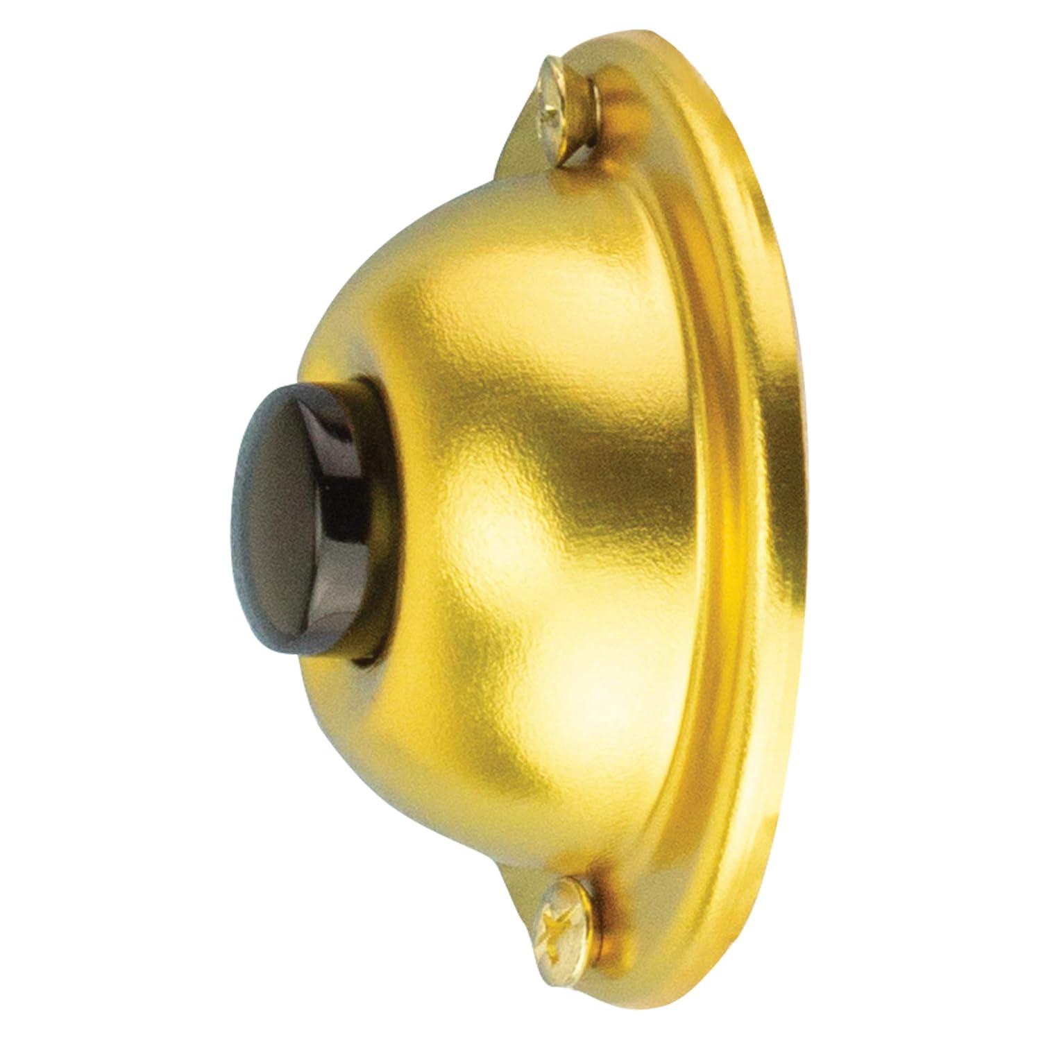 Newhouse Hardware BR4BL Unlighted Doorbell Black Button, 1-Pack, Brass Color