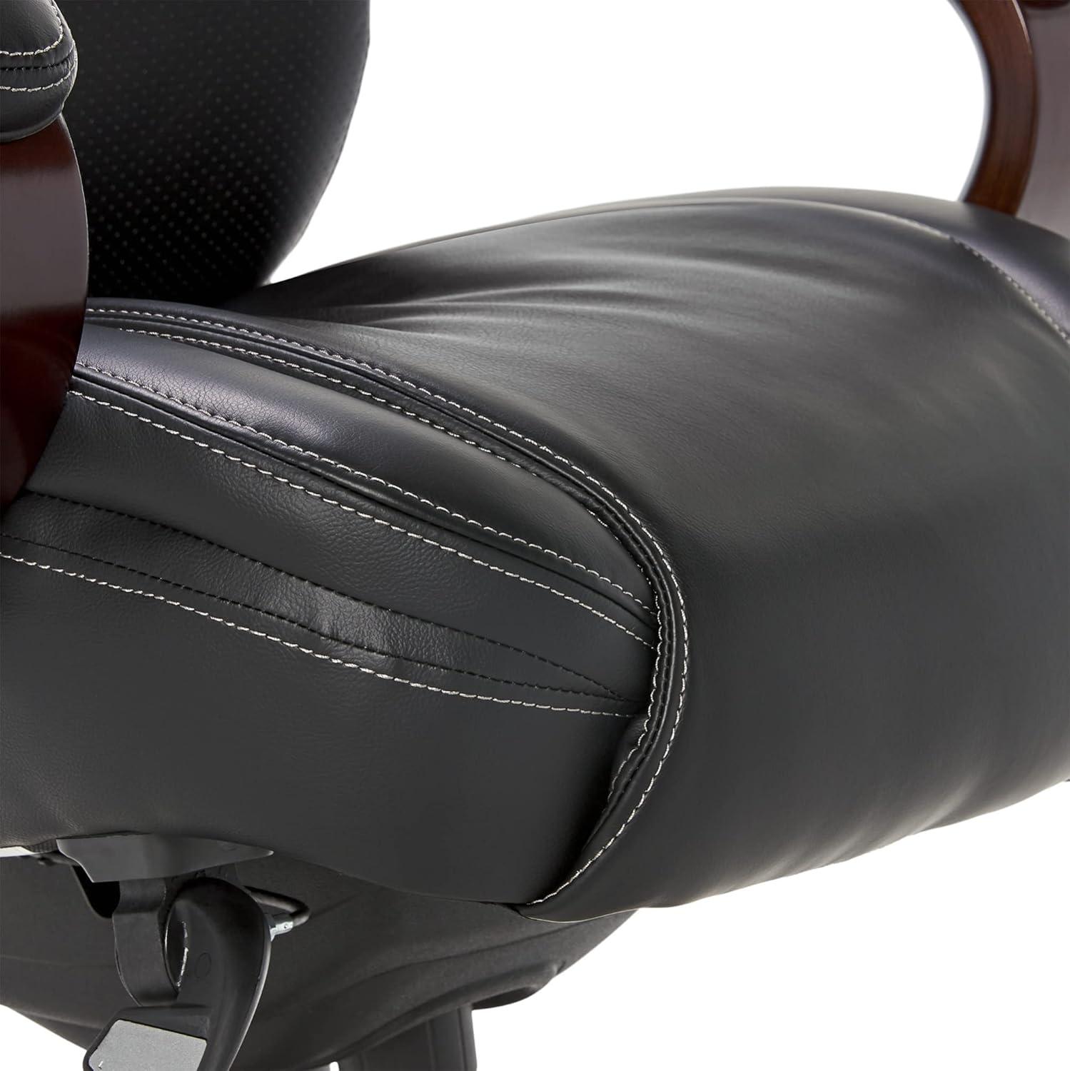 Ergonomic High-Back Black Leather Executive Swivel Chair with AIR Lumbar Support