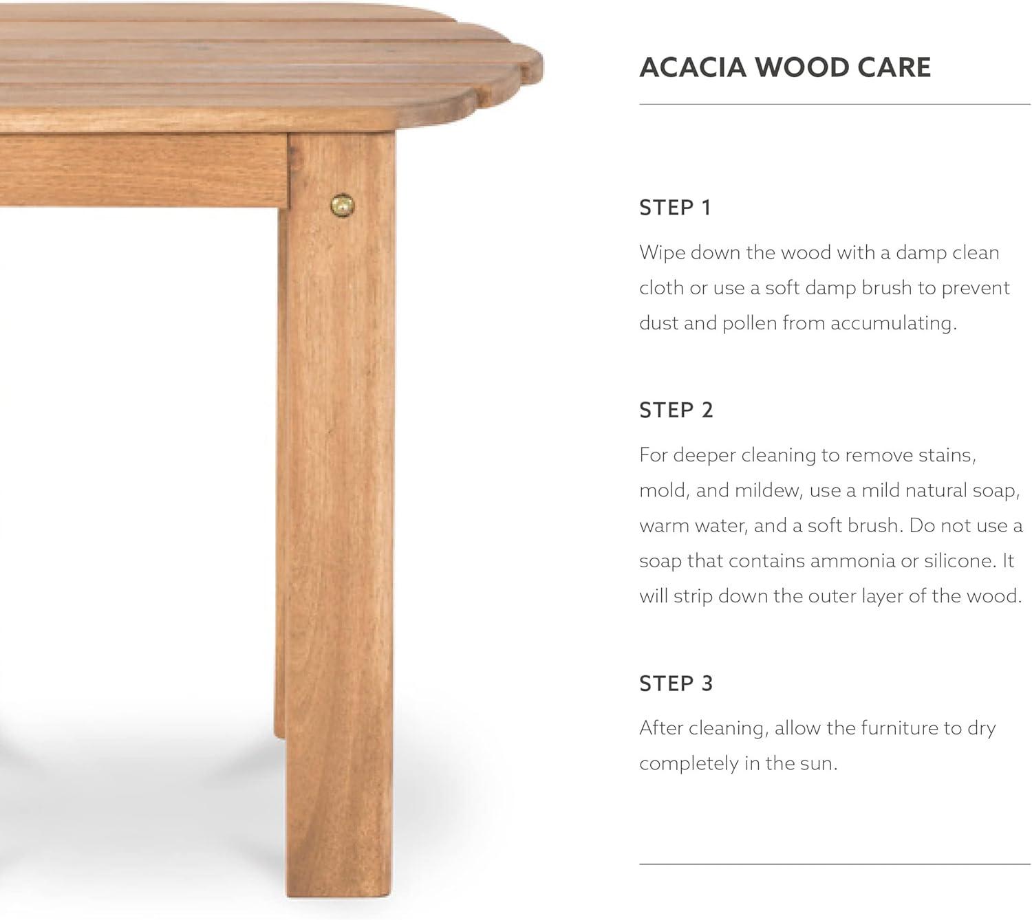 Acorn Finish Acacia Wood Adirondack Outdoor End Table