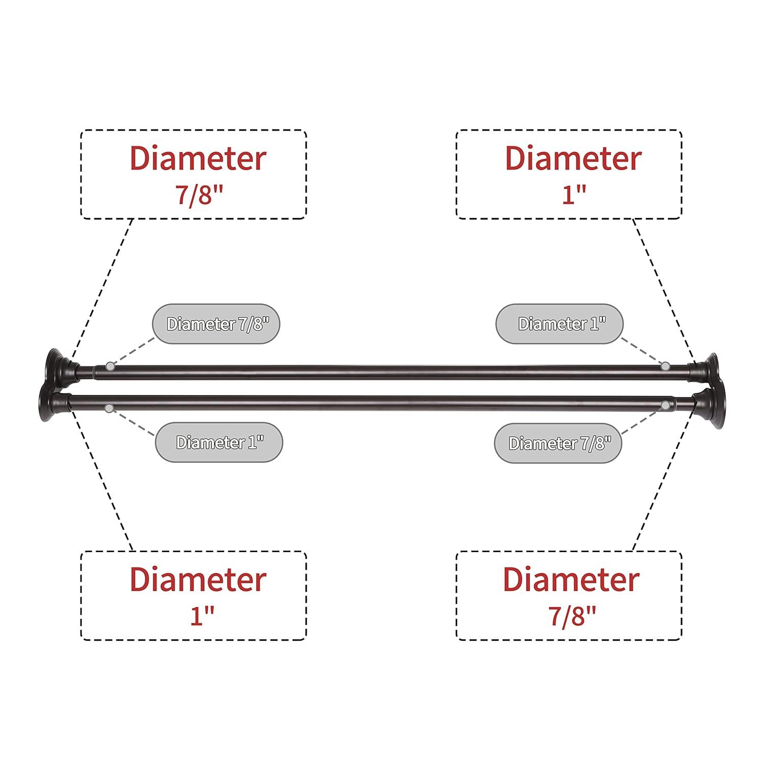Utopia Alley 72'' Straight Tension Shower Curtain Rod & Hook Set