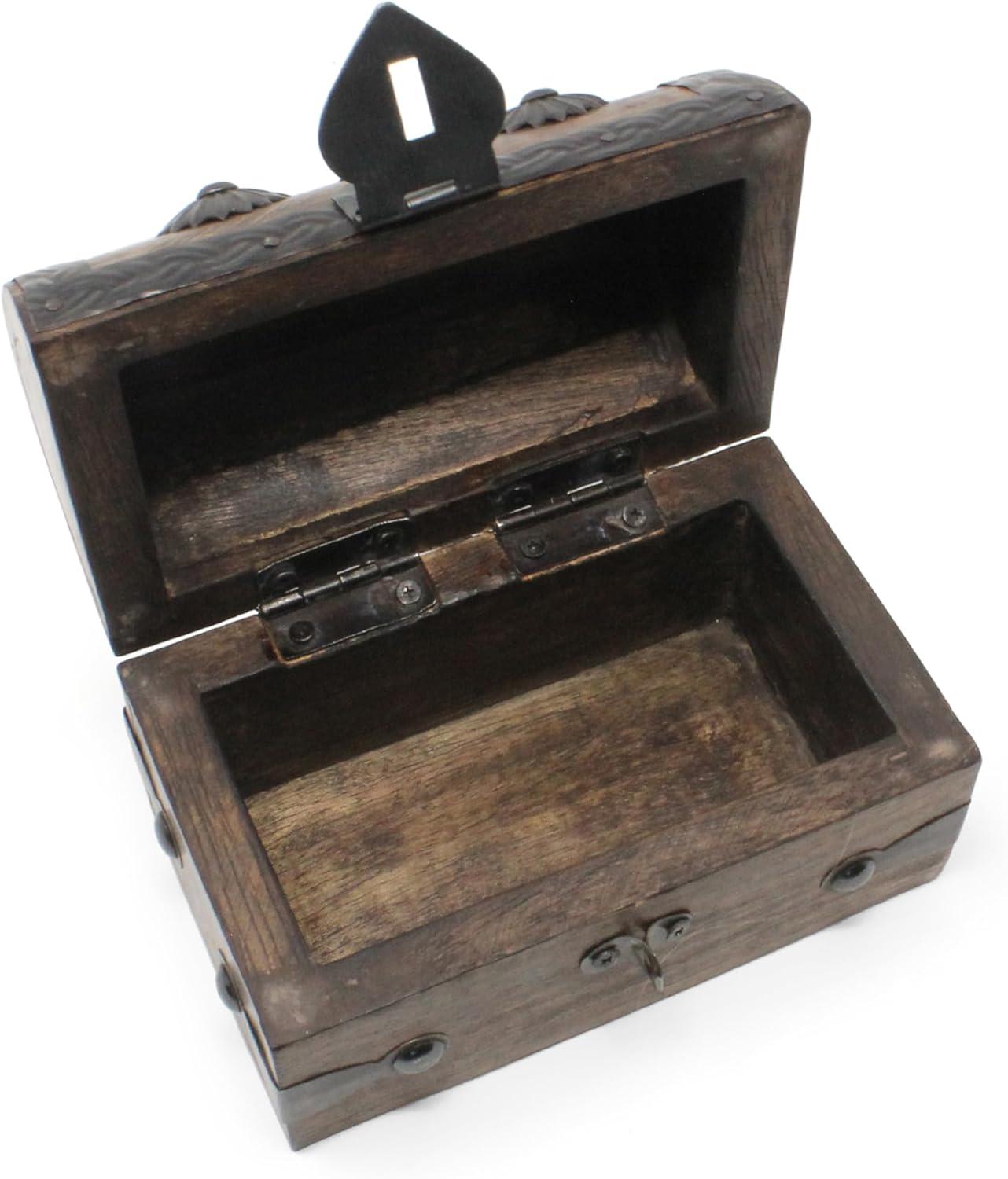 Nautical Cove Treasure Chest Keepsake and Jewelry Box Wood - Toy Treasure Box Large (8x6x6)