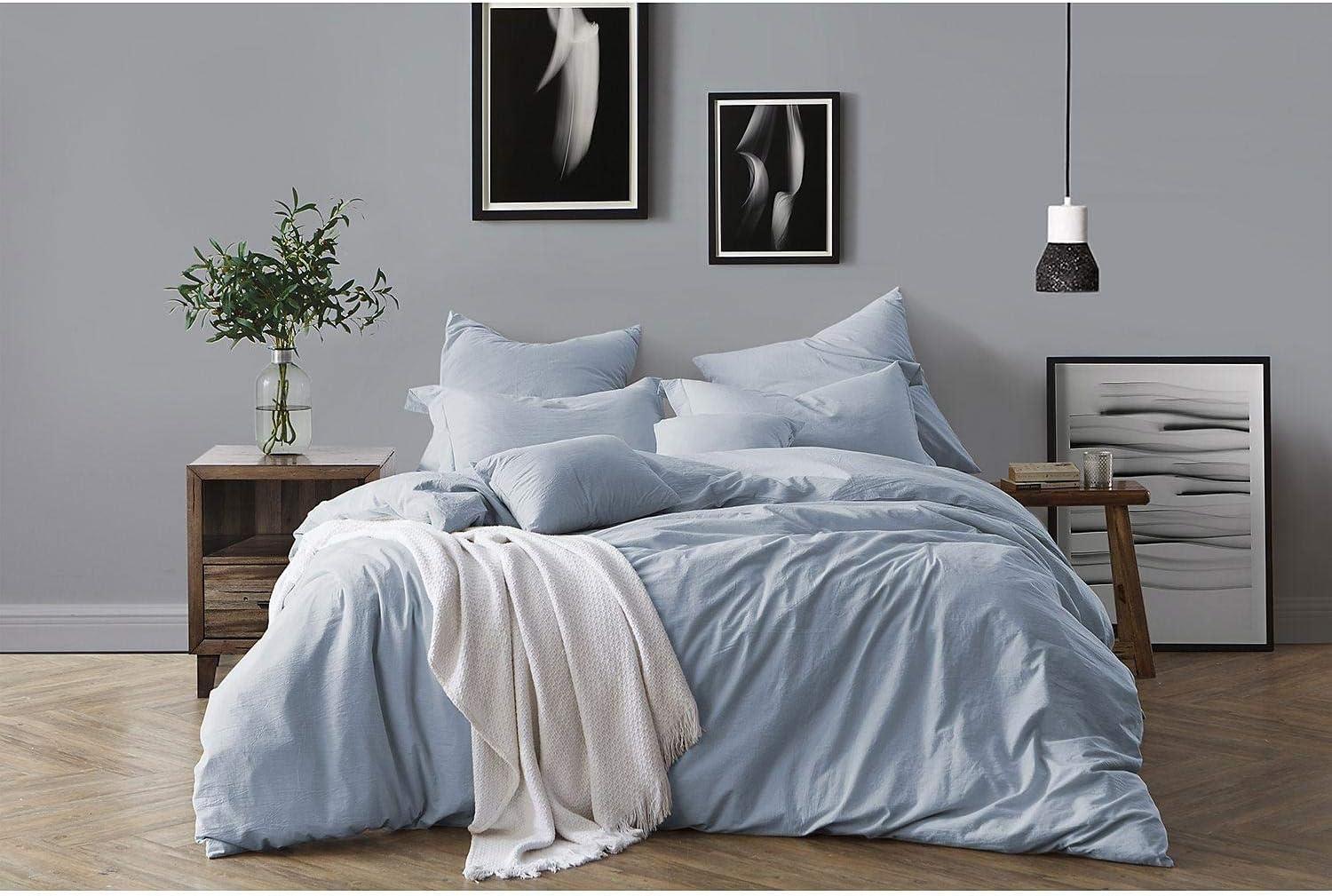 100% Cotton Crinkle Washed Duvet Cover Set