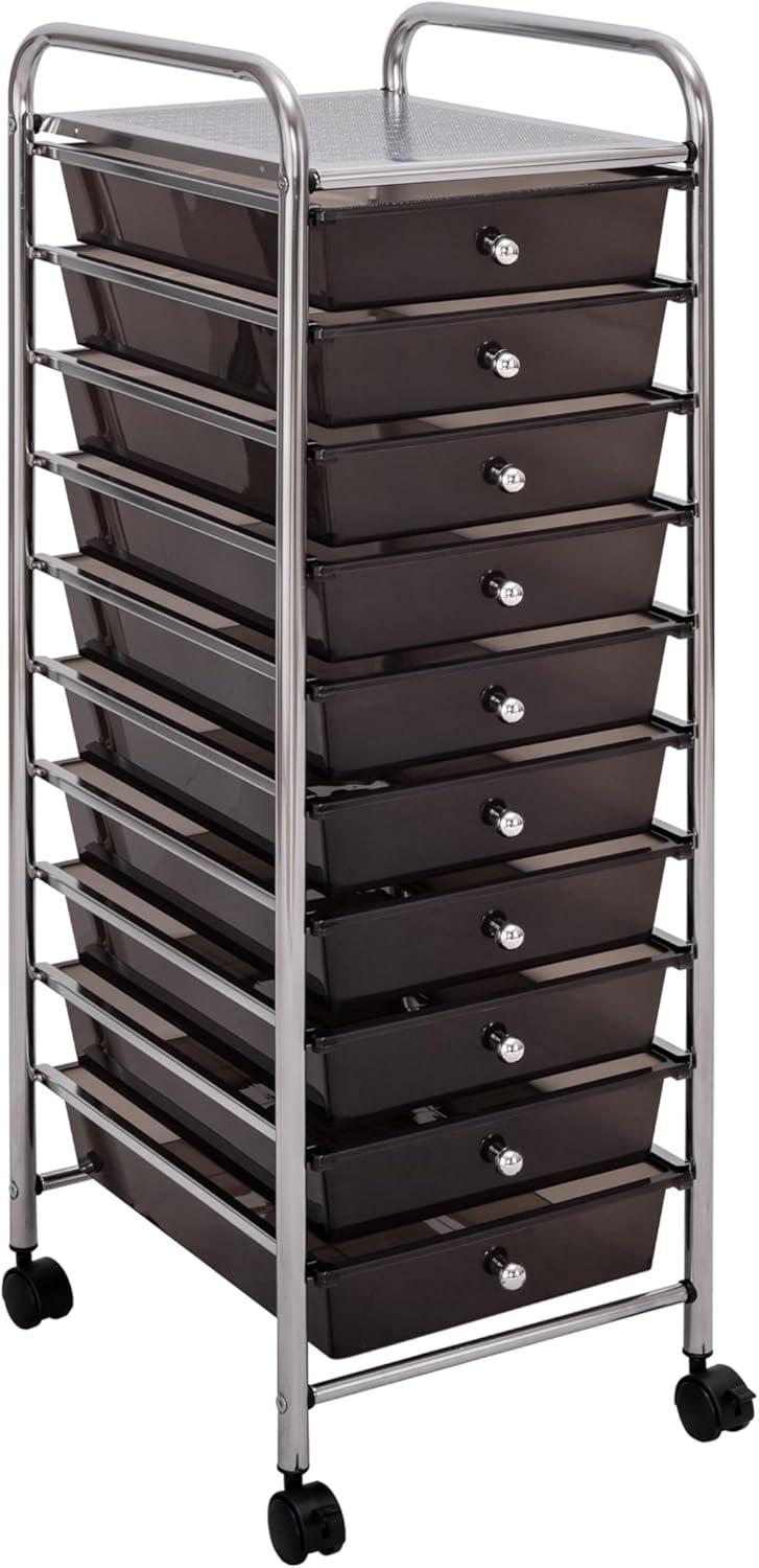 10-Drawer Organizer Cart, Black by Seville Classics