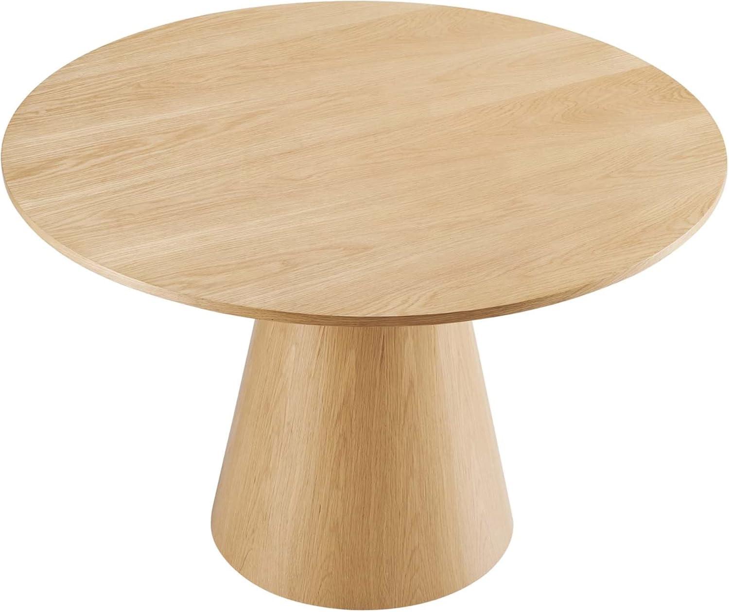 Modway Provision 47" Round Modern Style MDF Wood Dining Table in Oak