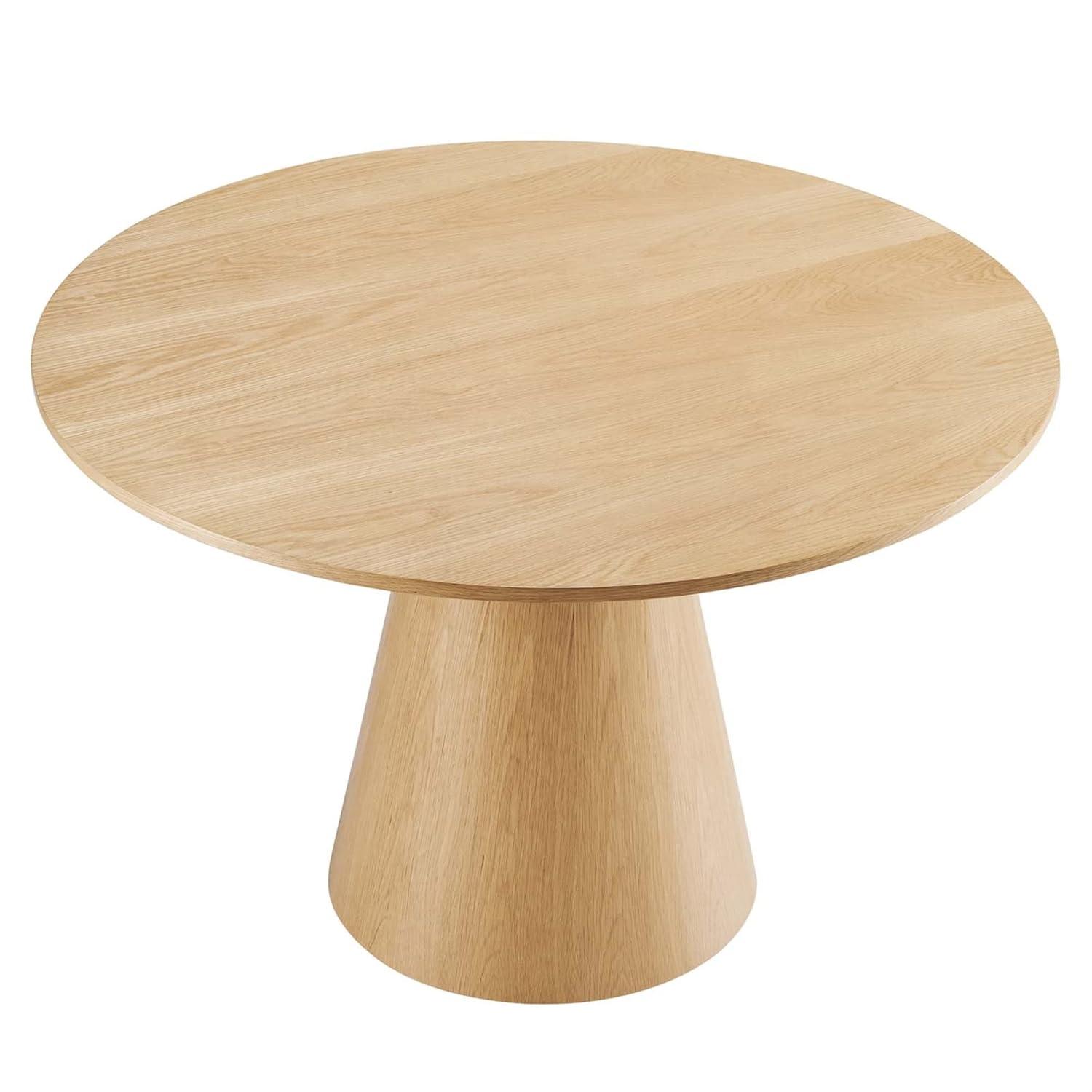 Modway Provision 47" Round Modern Style MDF Wood Dining Table in Oak