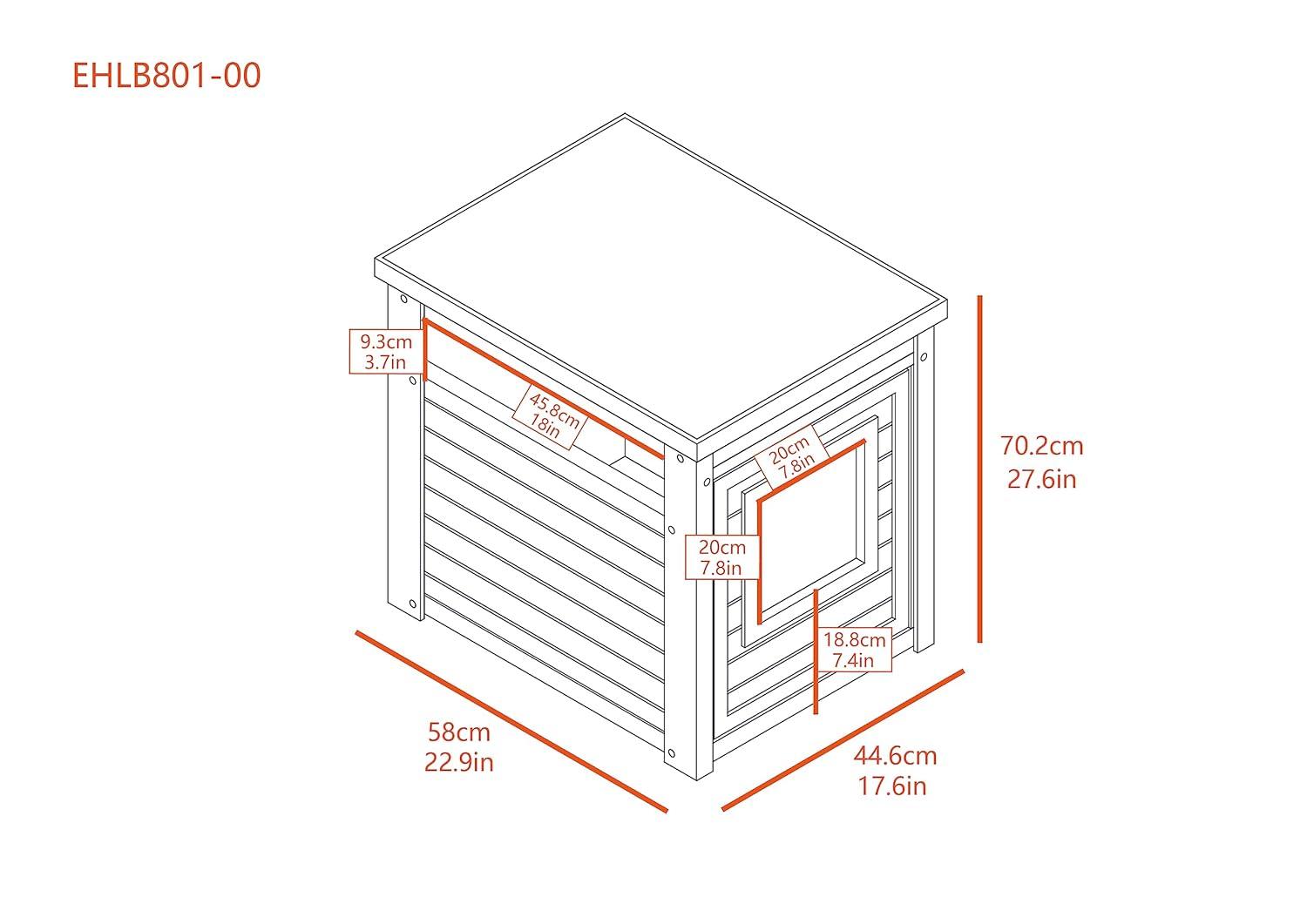 New Age Pet® ECOFLEX® Litter Loo® Litter Box Enclosure End Table, Durable and Eco-Friendly Wood Plastic Composite, Easy to Clean, Flip Down Door for Simple Cleanup, No Tool Assembly- Russset Brown