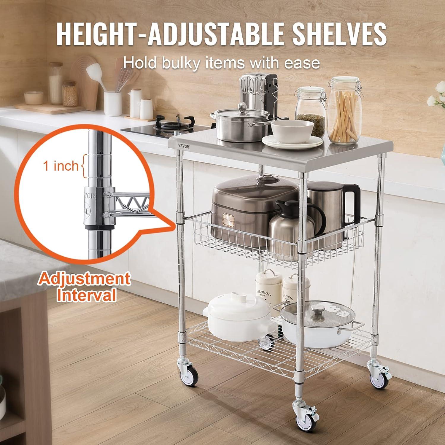 VEVOR Metal Kitchen Cart