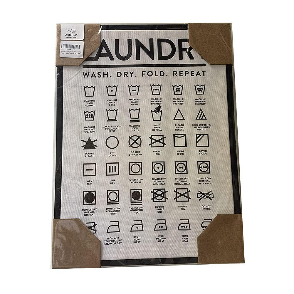 Nufar Laundry Symbols Guide Laundry Room Tin Sign Metal Wall Art Iron Painting for Indoor Outdoor Home Decor Room Door Accessories Poster Gifts 8x12 Inch