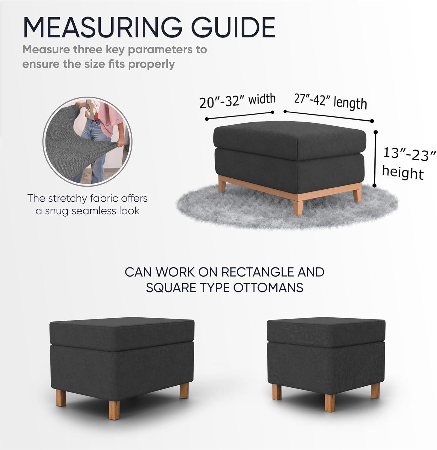 Stretchy Slipcover for Ottoman - Easy to Clean & Durable - Microfibra Collection