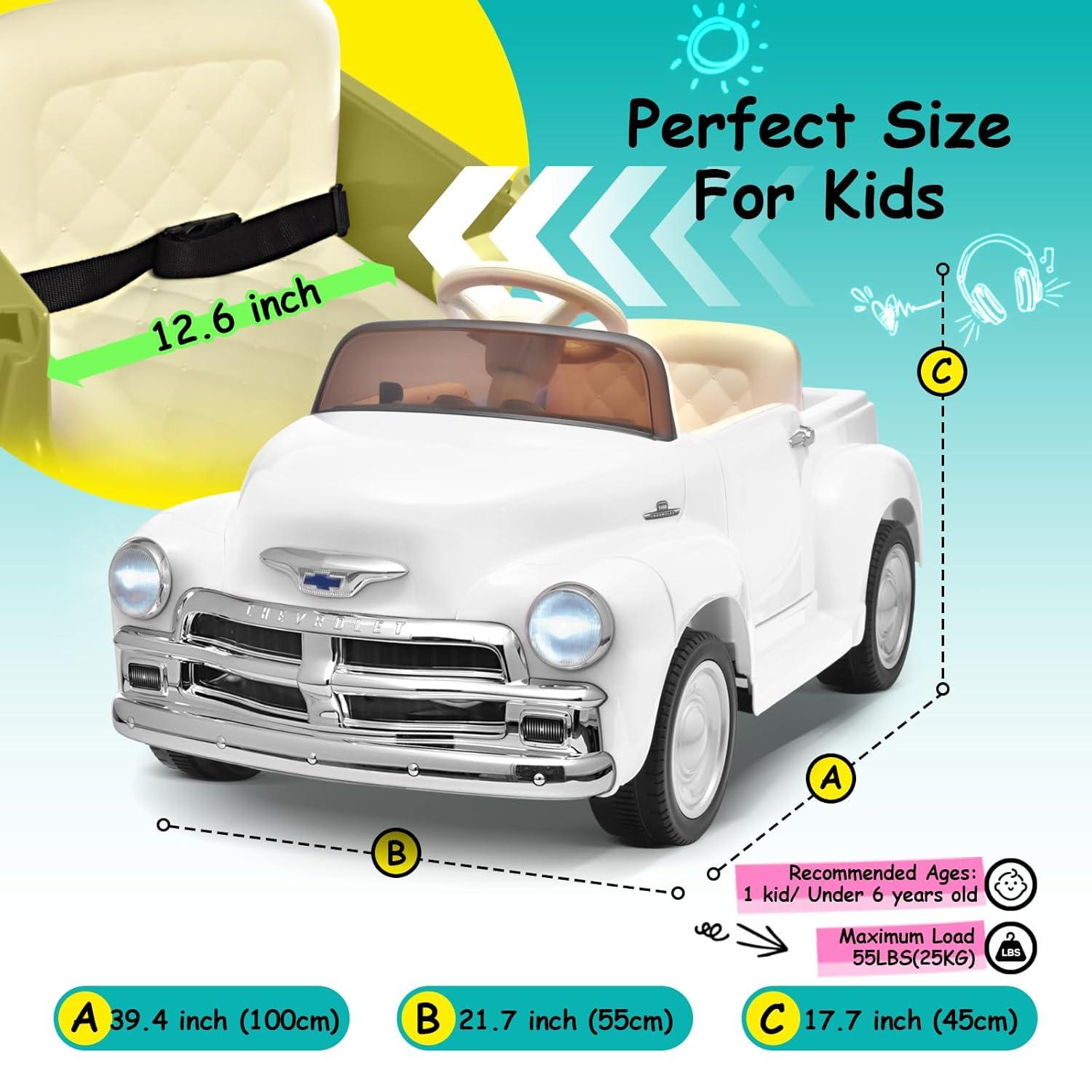 12V Kids Ride on Chevrolet Car Battery Powered Toy Electric Car for Kids with 7AH Big Battery