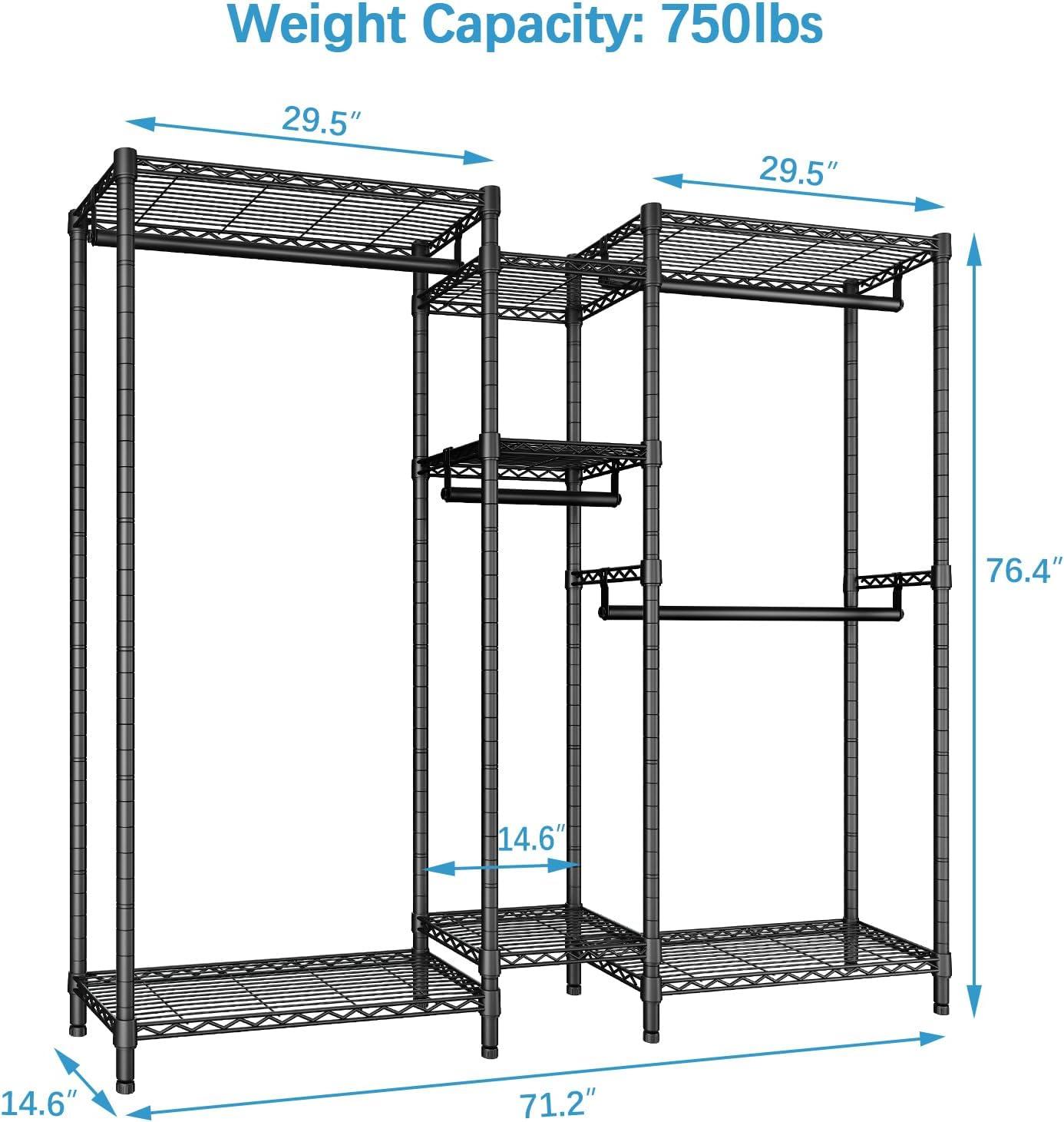 VIPEK Classic V6 Medium Wire Garment Rack Heavy Duty Clothes Rack, Black