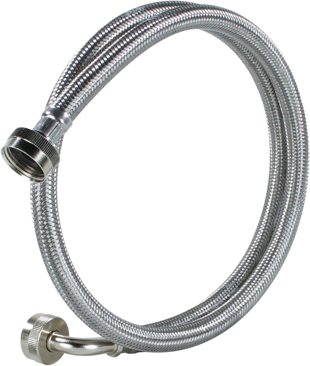 Certified Appliance Accessories WM60SSL2PK 2 Pk Braided Stainless Steel Washing Machine Hoses with Elbow, 5ft