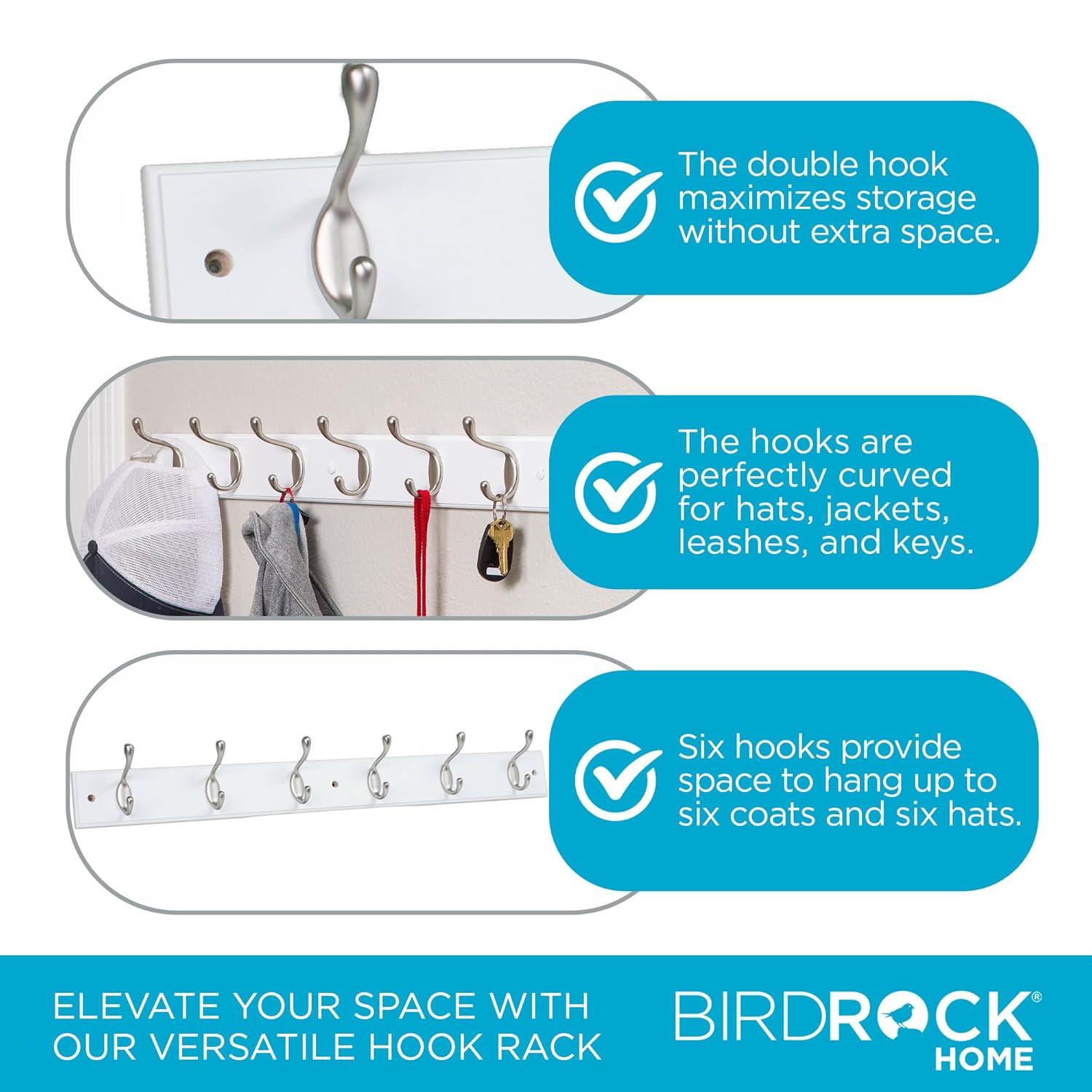 Wall 6 - Hook Wall Mounted Coat Rack