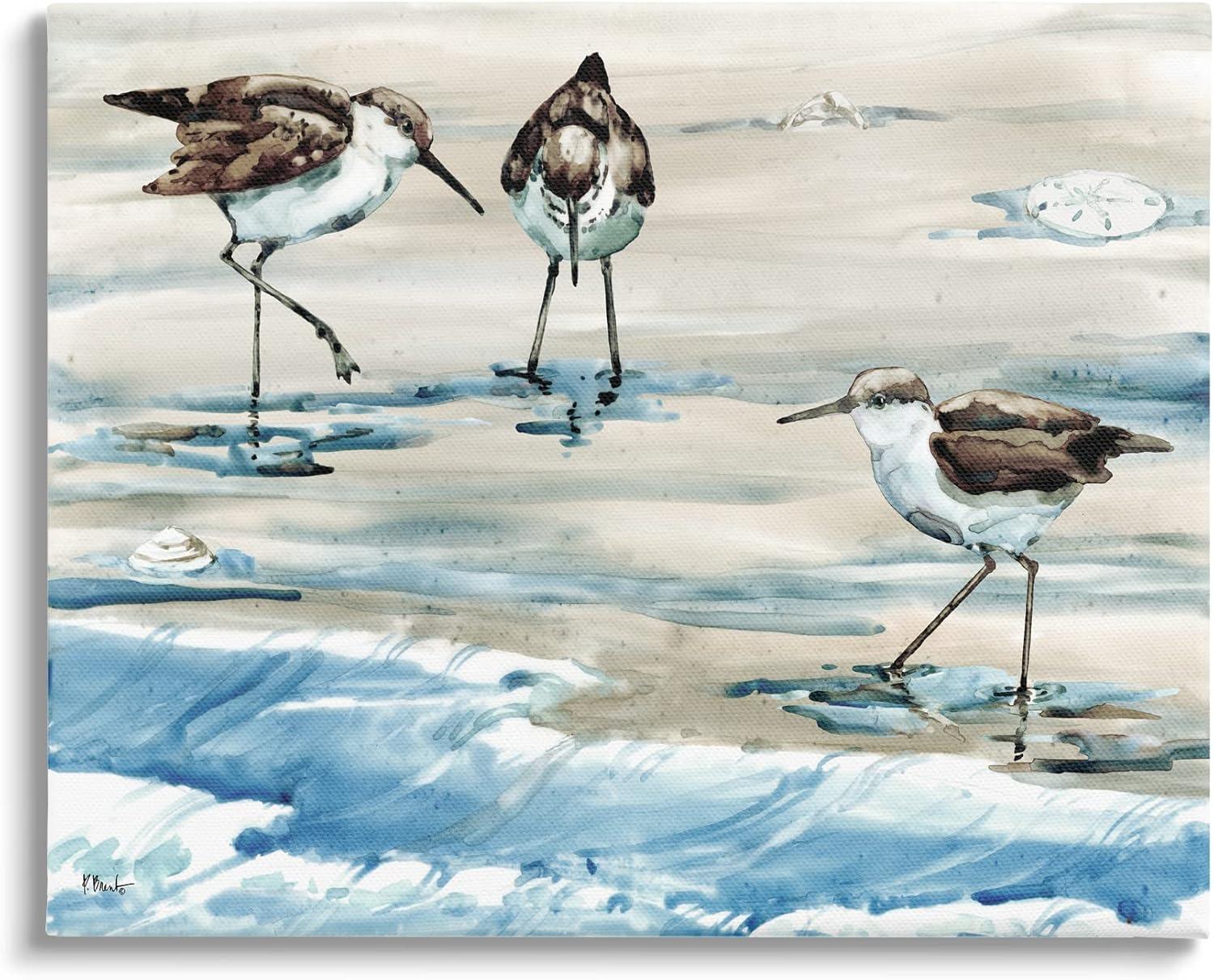 Rockhampton Sandpipers Ocean Waves Canvas Wall Art, 30 x 24 in