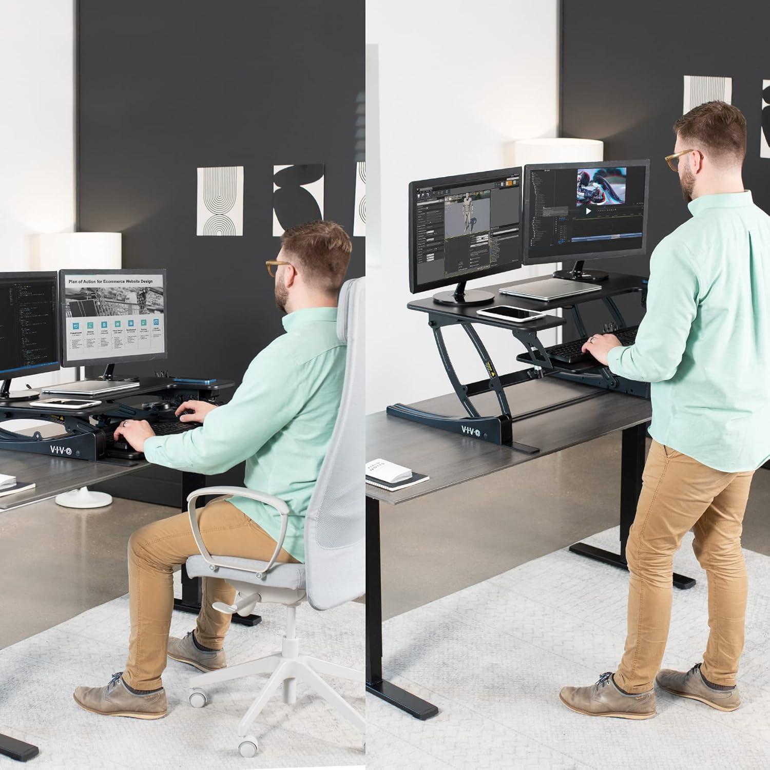 VIVO 36" Electric Standing Desk Converter (DESK-V000VE)