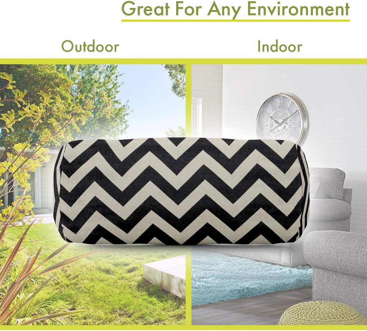 Majestic Home Goods Bolster Pillow Chevron Black