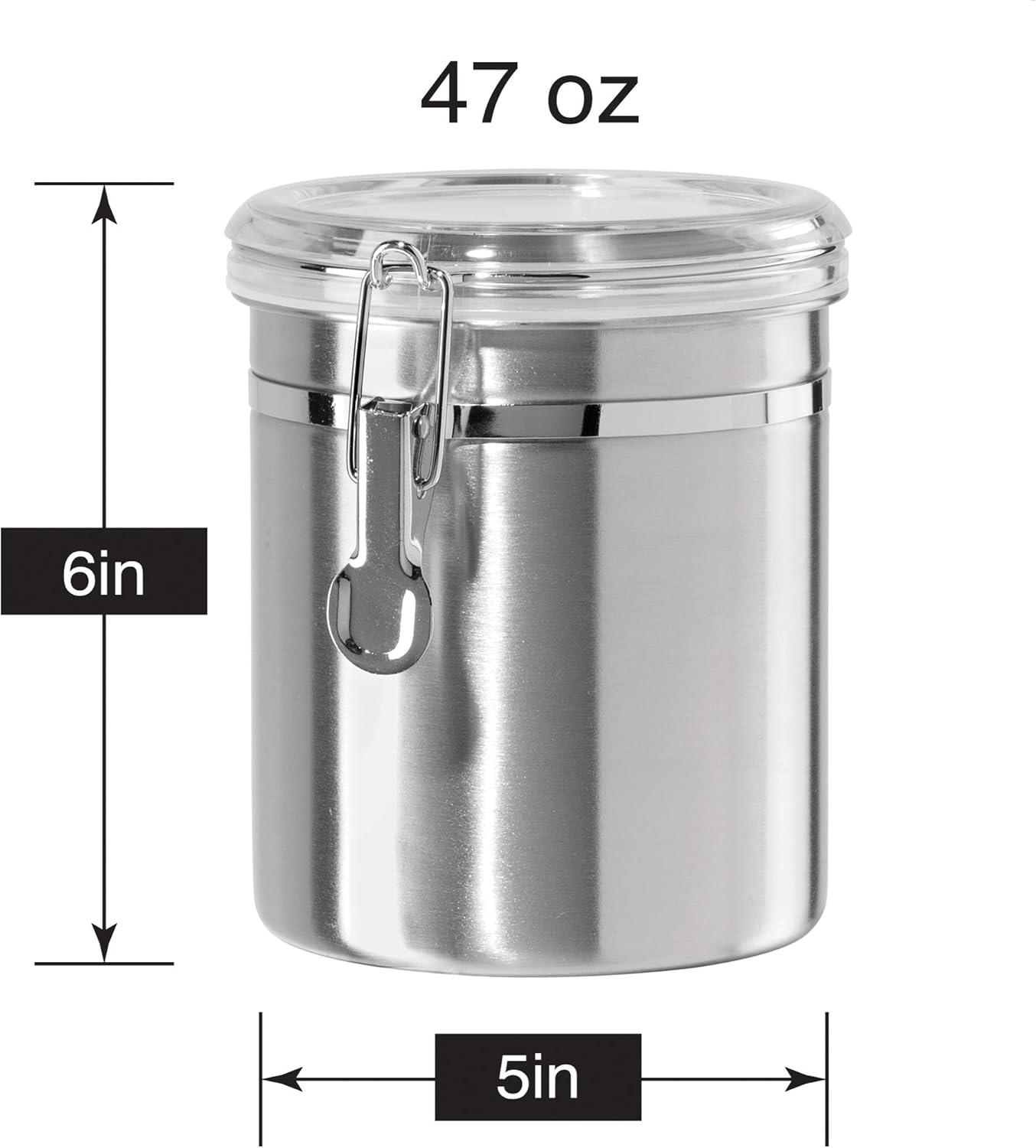 Stainless Steel 47 oz Canister with Clear Lid