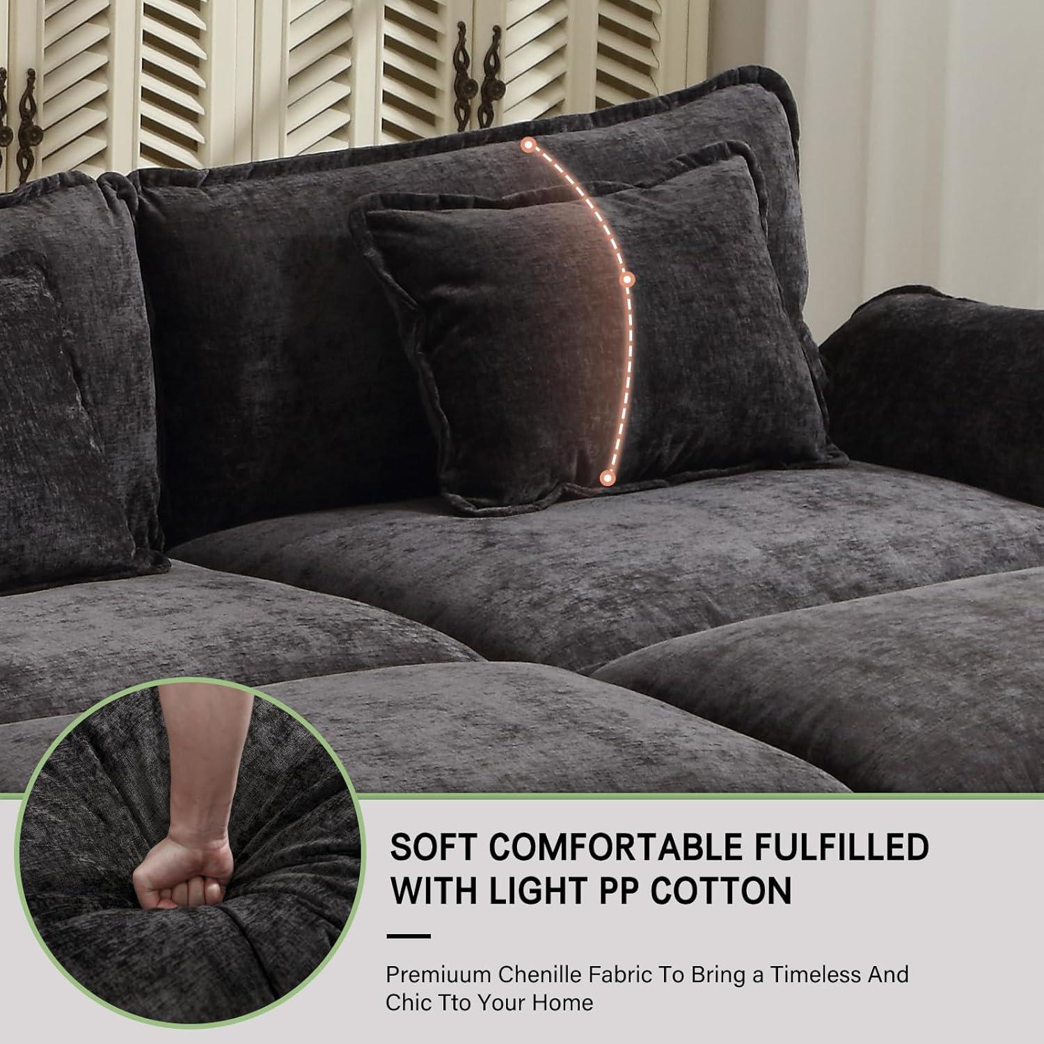 Carbaugh 154" Oversized U Shaped Sectional Sofa, Comfy Cloud Couch Deep Sectional Sofa with Ottomans for Living Room