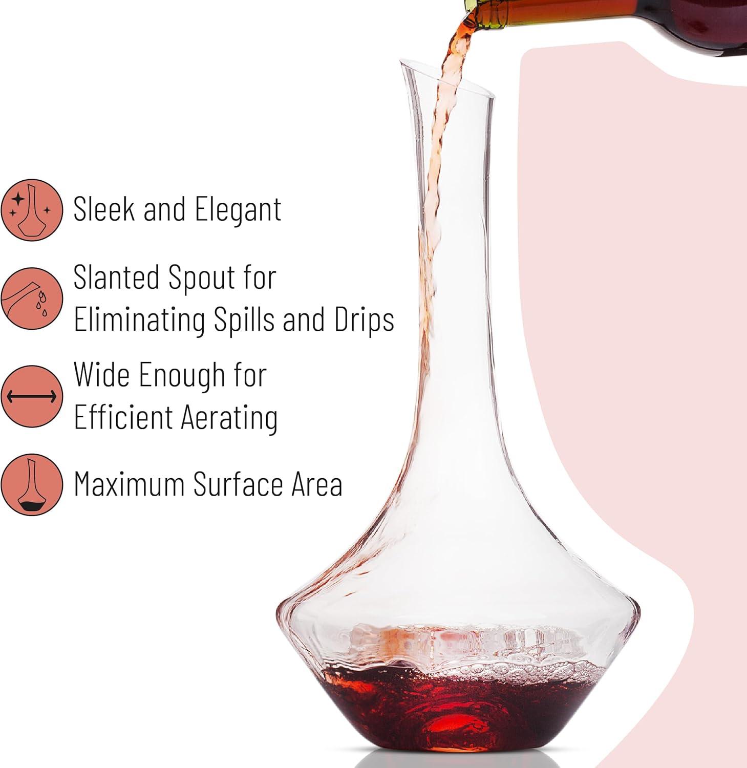 BTaT- Wine Decanter with Stopper, Wine Decanter with Lid, Red Wine Decanter