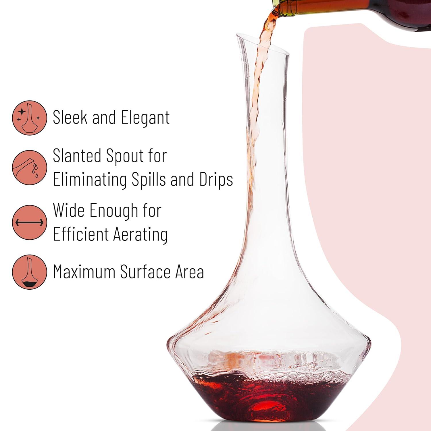 BTaT- Wine Decanter with Stopper, Wine Decanter with Lid, Red Wine Decanter