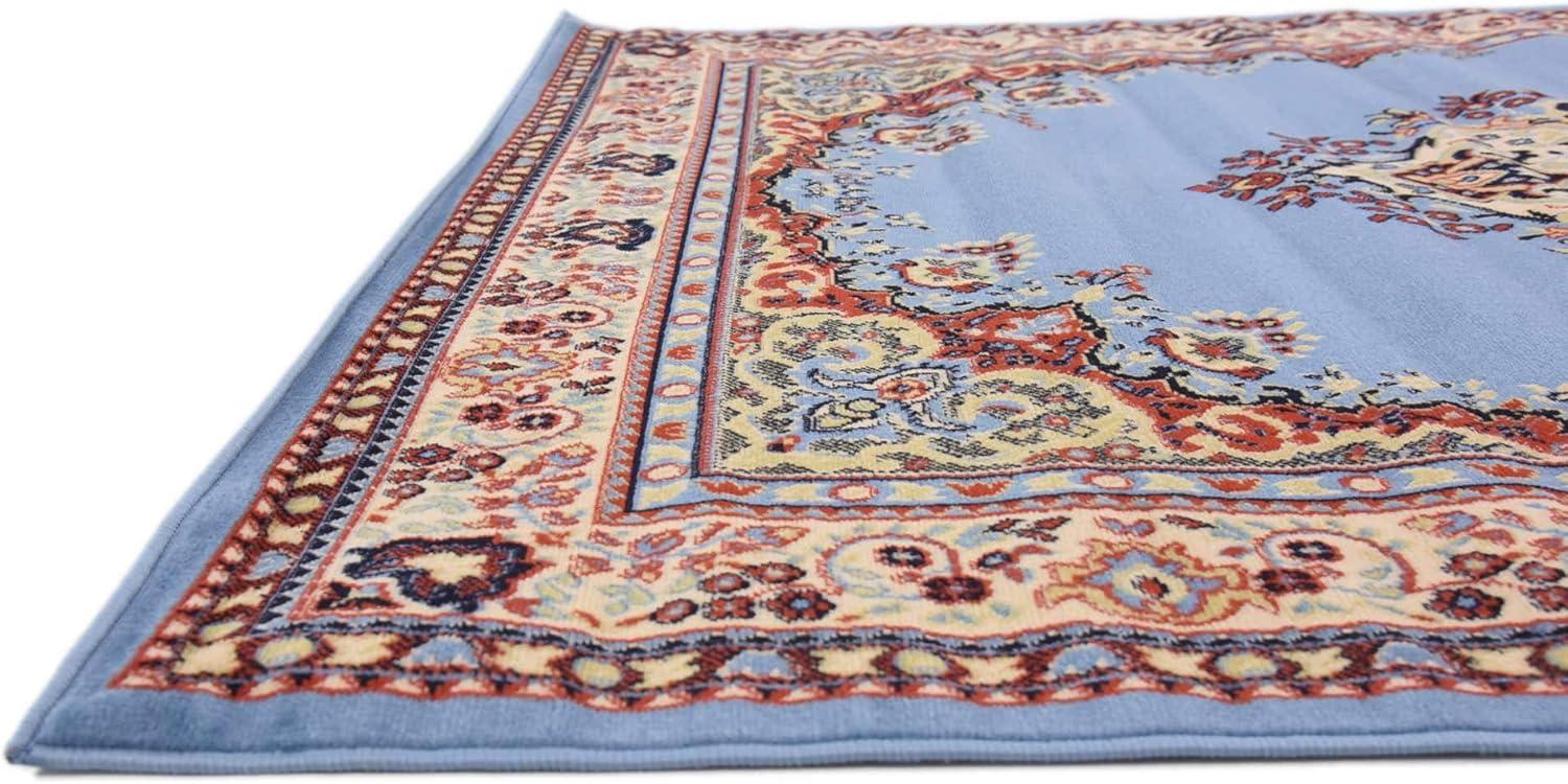 Unique Loom Washington Reza Rug Light Blue/Cream 6' 1" x 9' Rectangle Floral French Perfect For Living Room Bed Room Dining Room Office