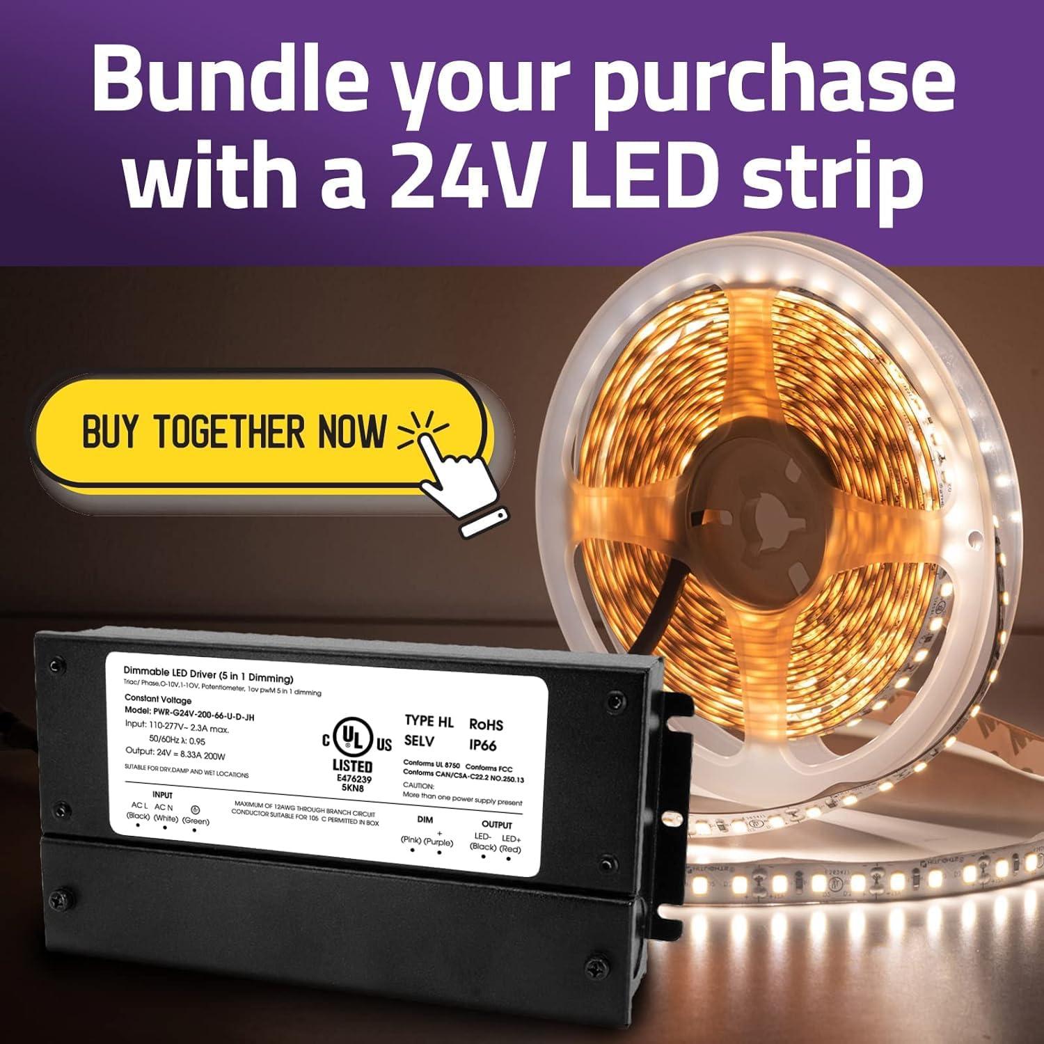 200W Black Aluminum Dimmable LED Driver Transformer