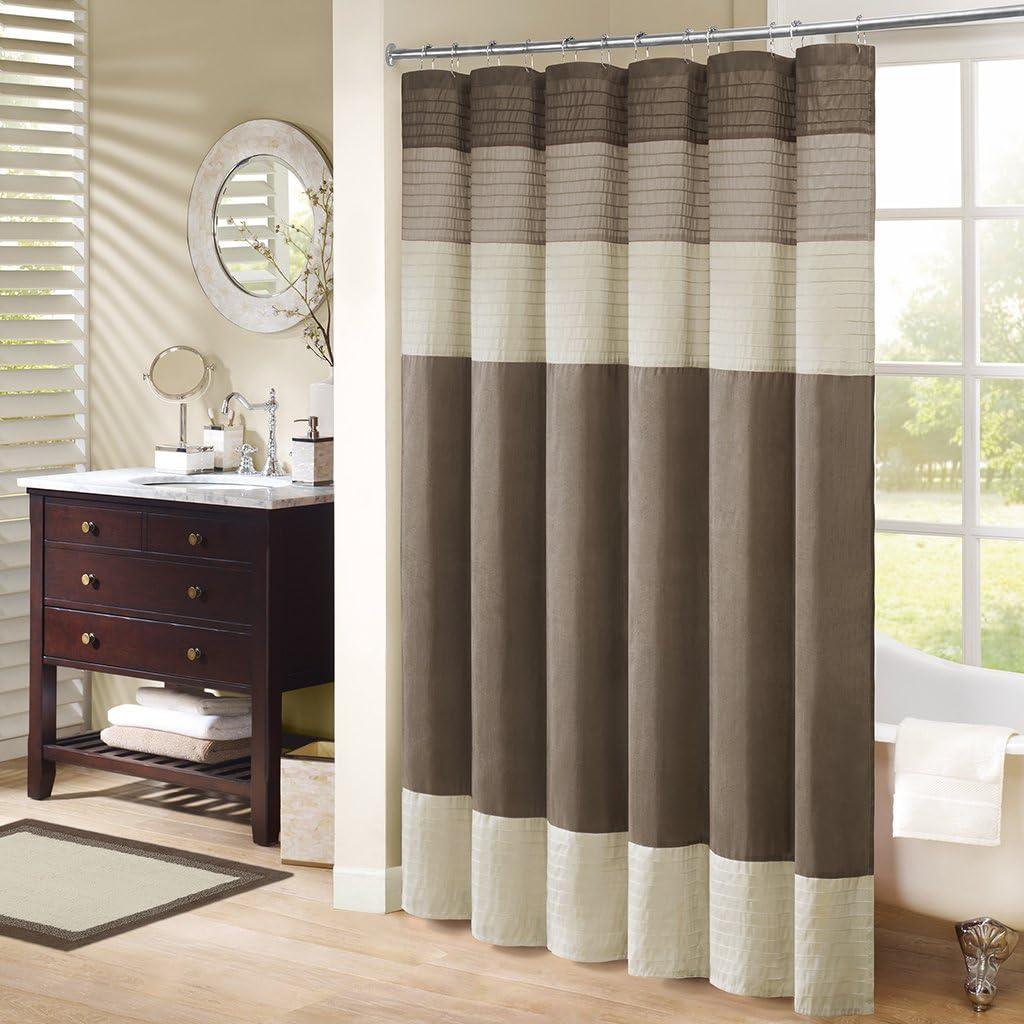 Amherst Striped Faux Silk Shower Curtain