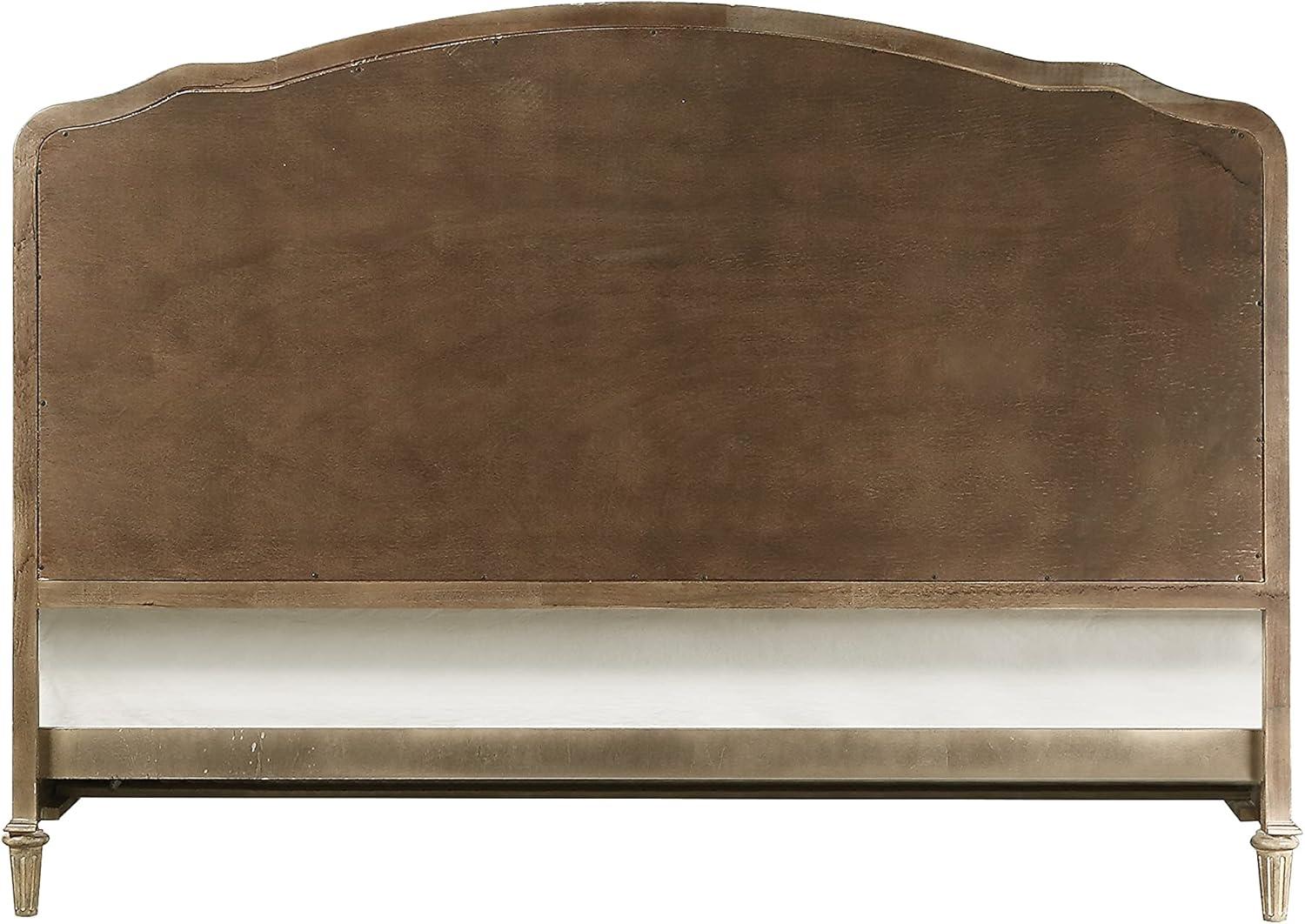 Madrona Burke Cream Queen Bed with Weathered Wood Framing, Headboard And Footboard Panels