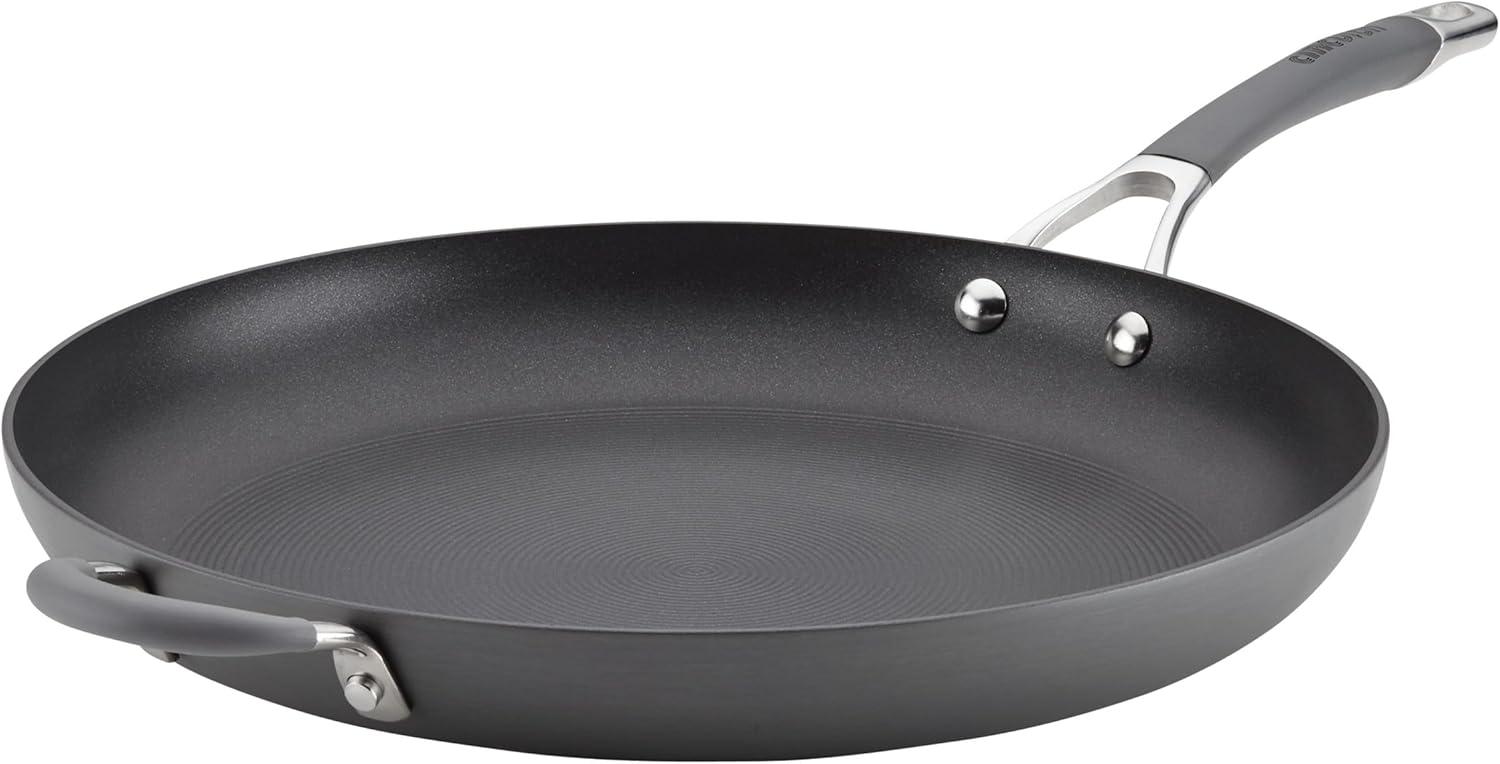 Gray 14-Inch Aluminum Nonstick Skillet with Helper Handle