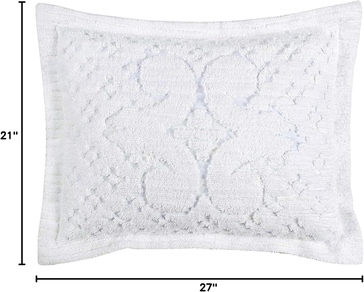 Standard Ashton Collection 100% Cotton Tufted Unique Luxurious Medallion Design Pillow Shams White - Better Trends