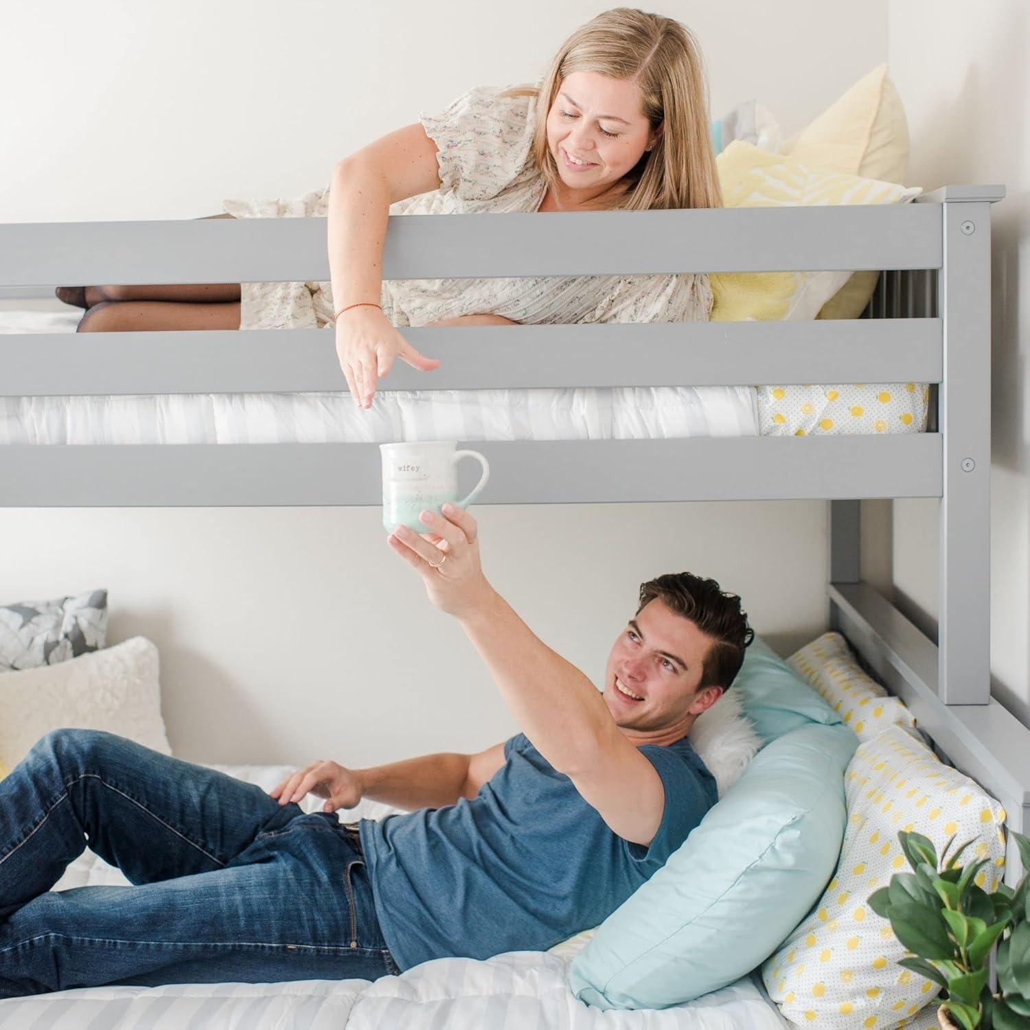 Plank+Beam Bunk Bed Twin over Full, Classic Adults Bunk Beds Solid Wood, No Box Spring Needed