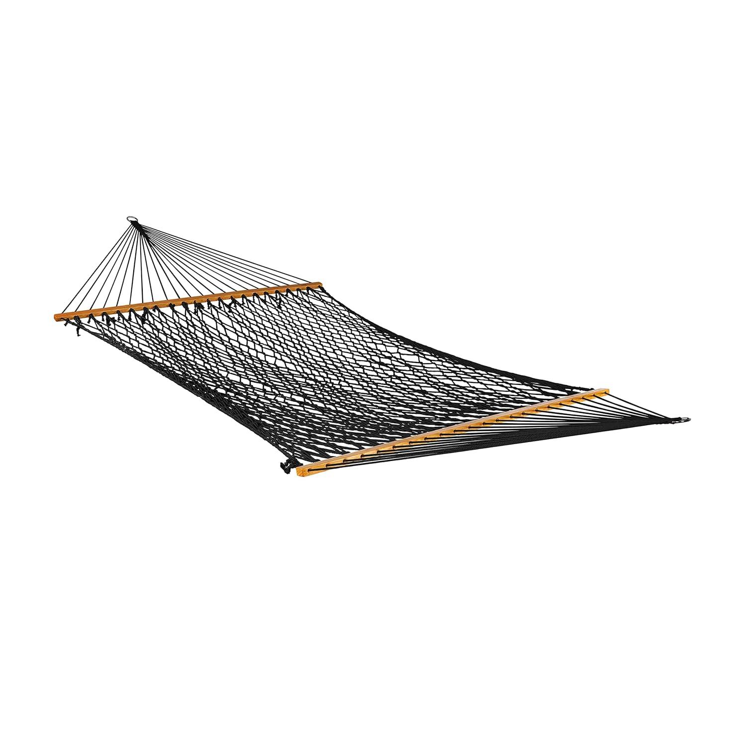 Bliss Hammocks Cotton Rope Hammock W/ Spreader Bar, 60-in. Wide, 450 lb. Capacity - Black