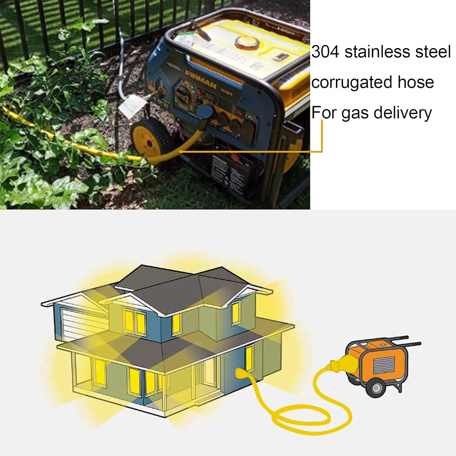 CSST Corrugated Stainless Steel Tubing 37 Ft 1/2" Flexible Natural Gas Line Pipe Propane Conversion Kit Grill Hose with Male Adapter Fittings