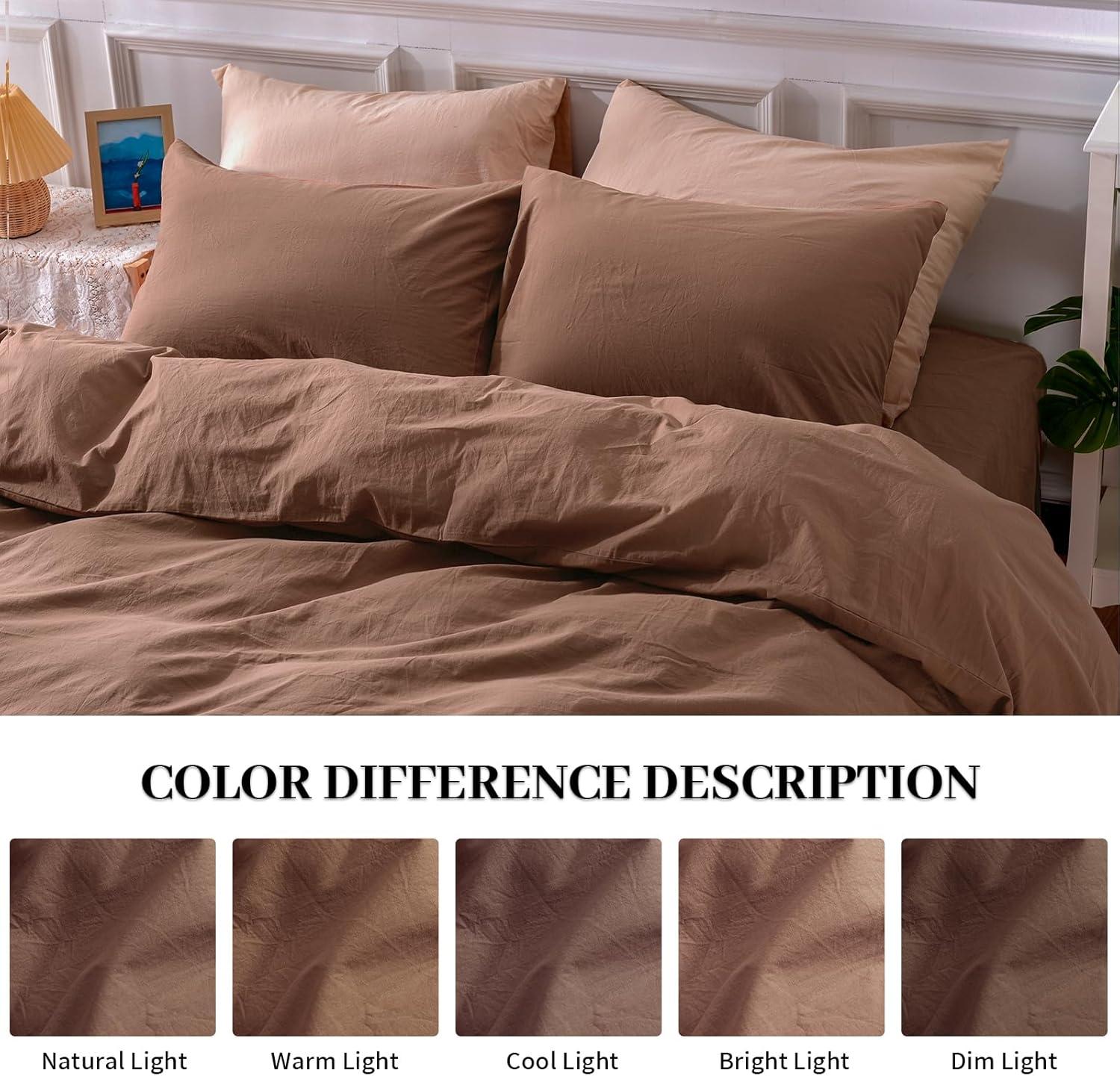 Queen Organic Cotton Green Duvet Cover Set