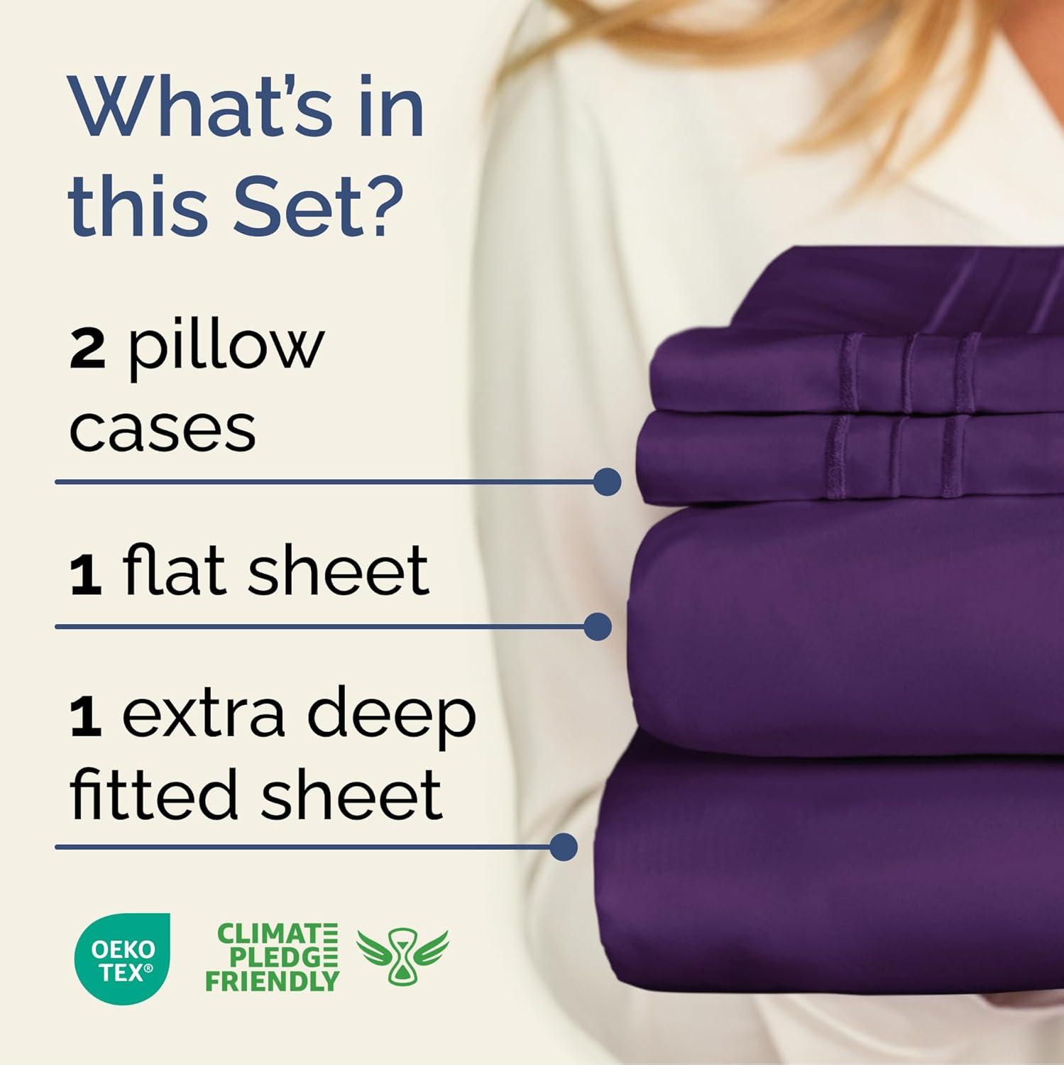 CGK Linens 6 Piece Extra Deep Pocket Ultra Soft & Cooling Sheet Set