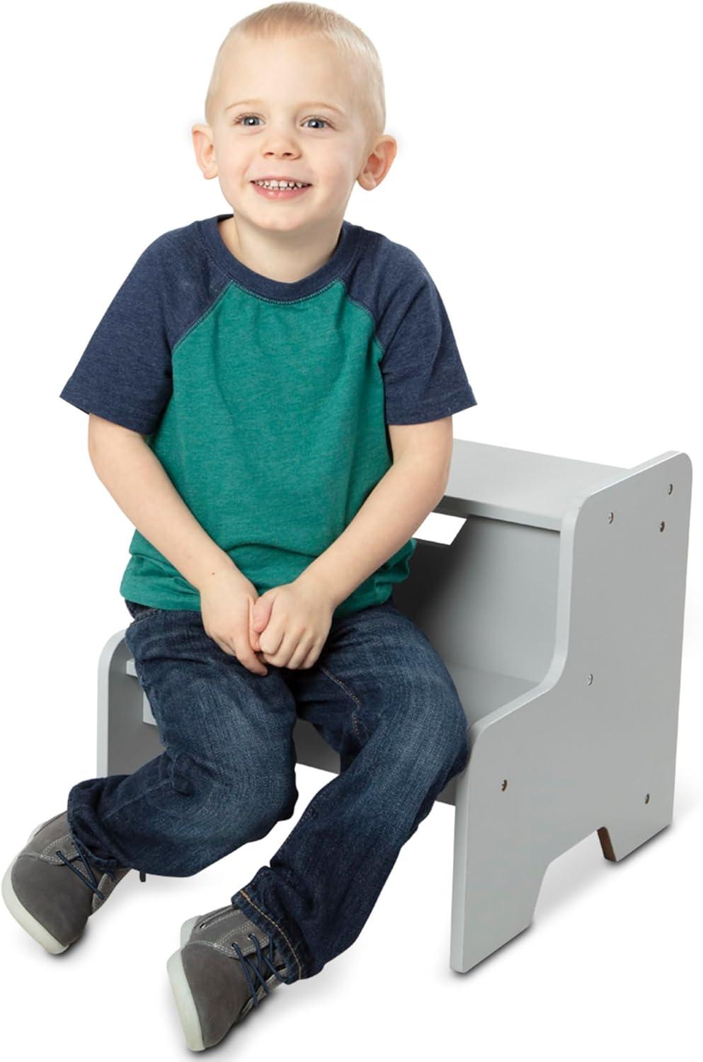 Melissa & Doug Wooden Step Stool - Gray