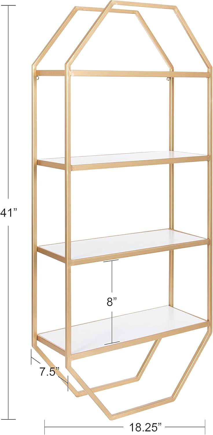 Adela Wood/Metal Decorative Wall Shelf - Kate & Laurel All Things Decor