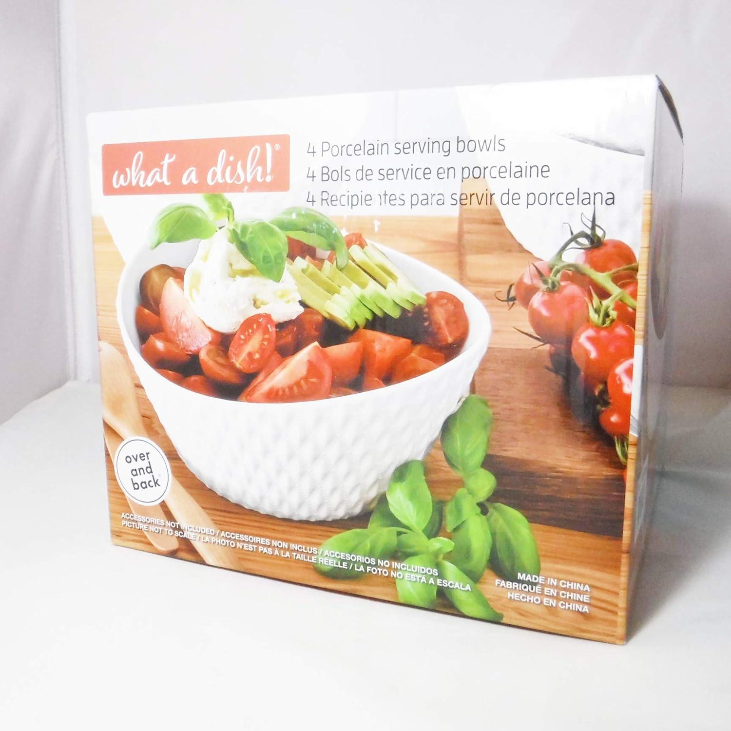 Overandback What A Dish 4-piece Serving Bowl Set Stoneware Plates Microwave Safe