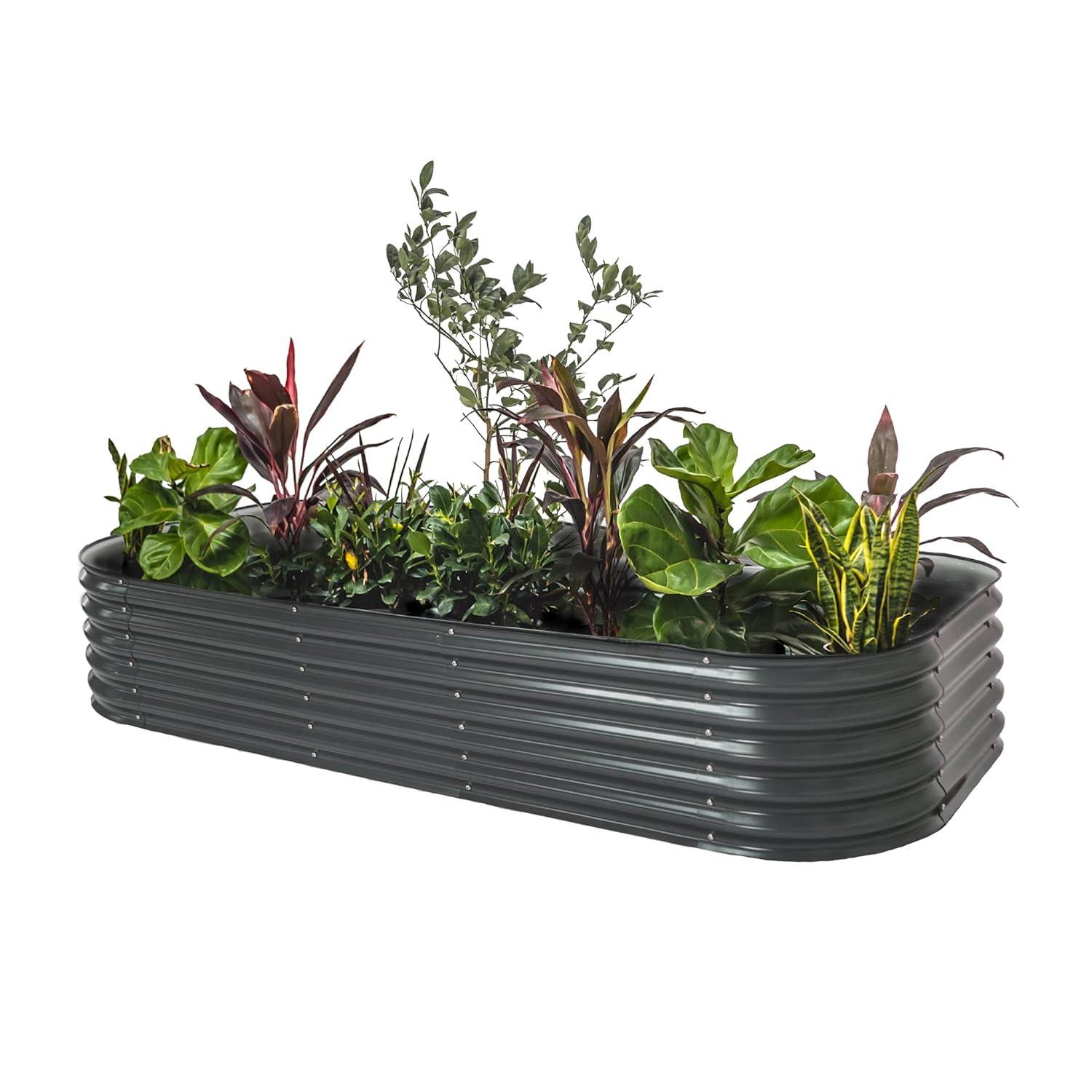 17" Tall 10 In 1 Modular Metal Outdoor Raised Garden Bed