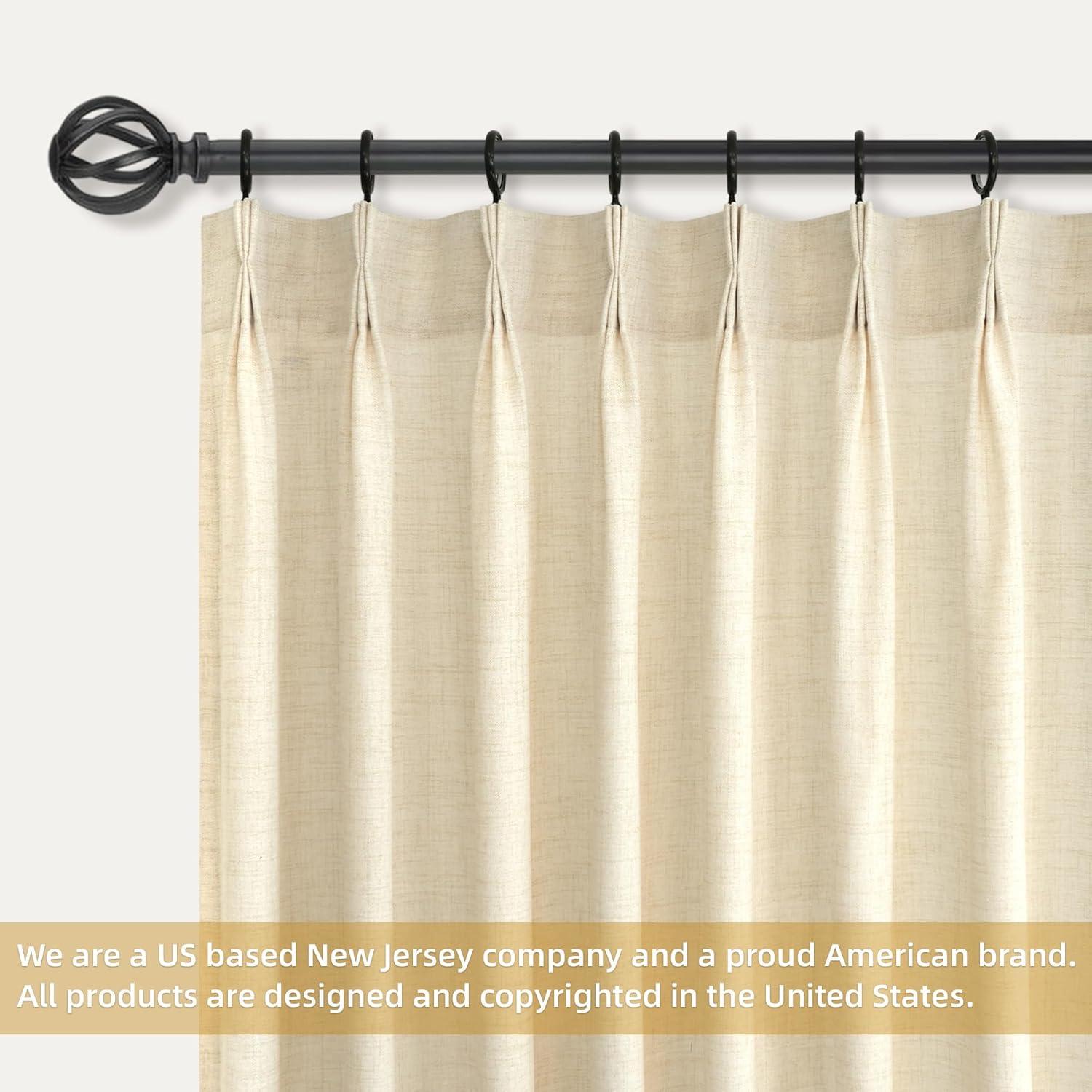 DriftAway Pinch Pleat Valance Kitchen Curtains Linen Textured Short Curtains for Small Window Bathroom 2 Panels Cafe Curtains Back Tabs Farmhouse Rustic Curtain 30 x 24 Inches Light Linen