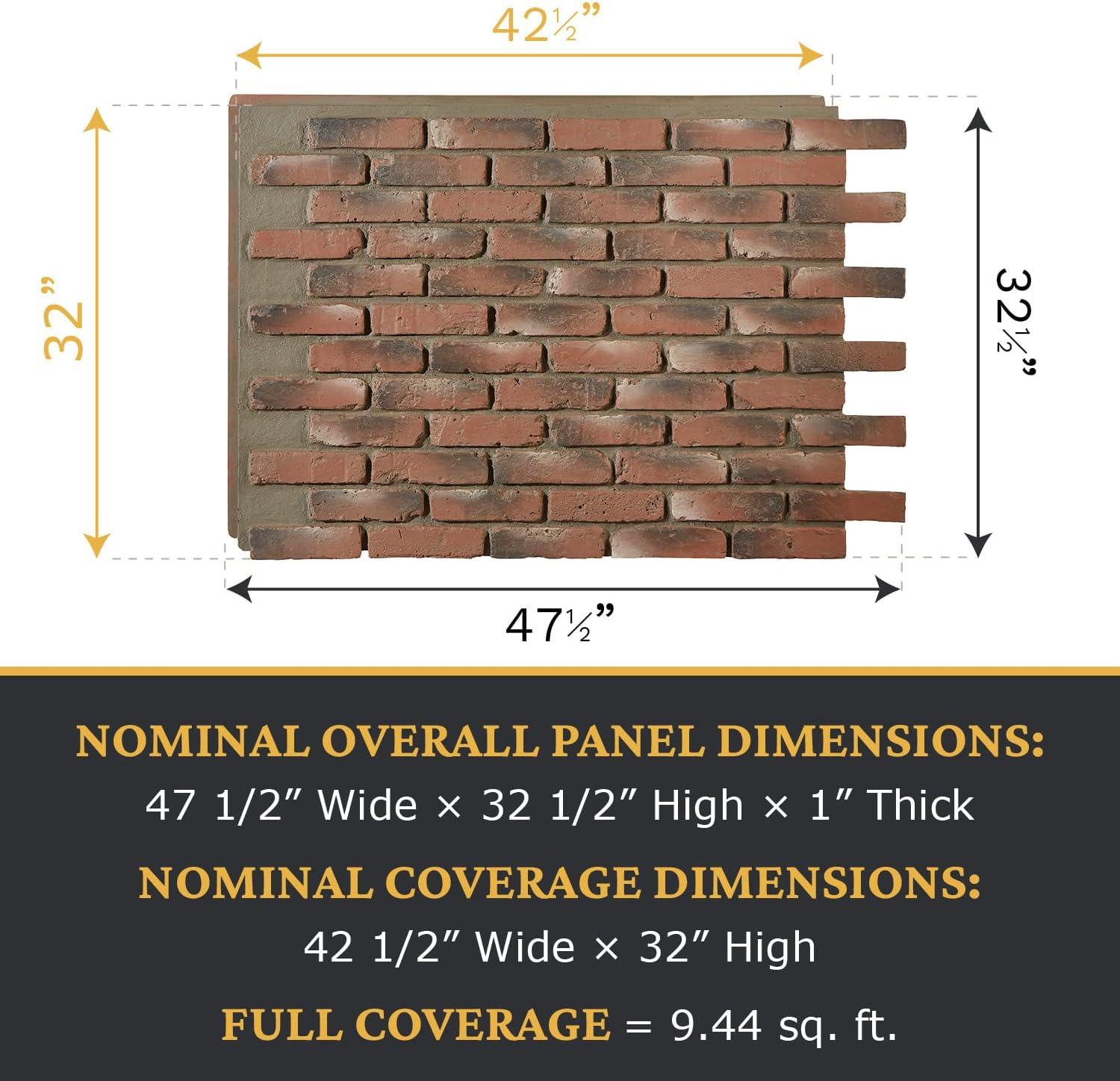 Historic Brick Hand Painted Faux Brick Wall Panel