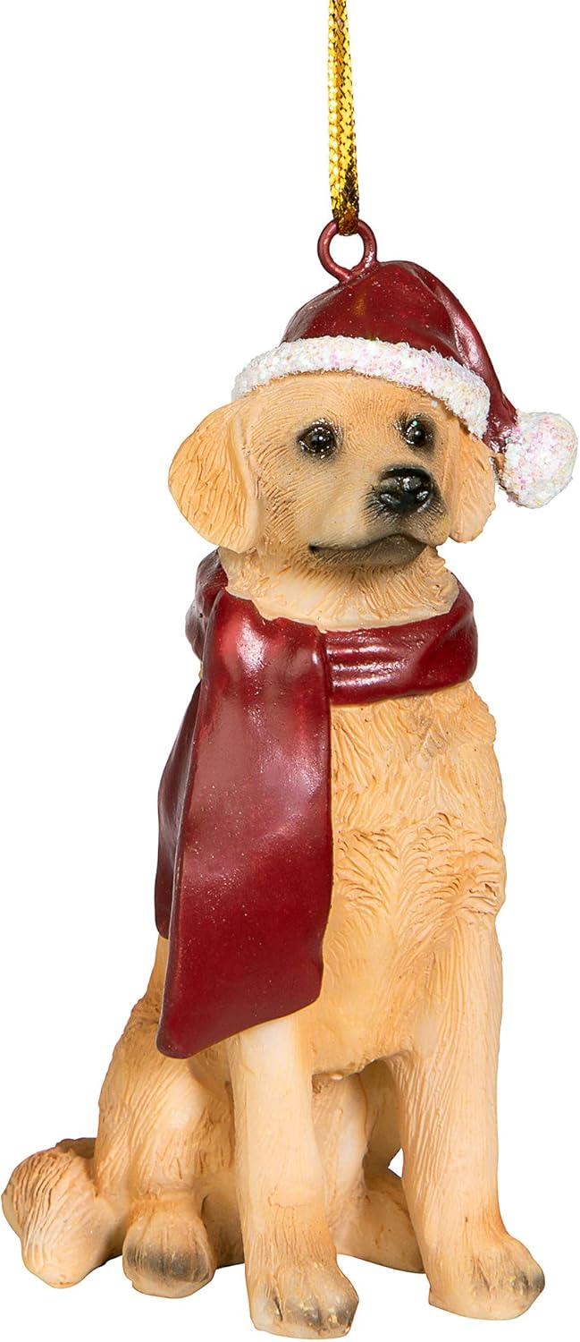Design Toscano Golden Retriever Holiday Dog Ornament Sculpture